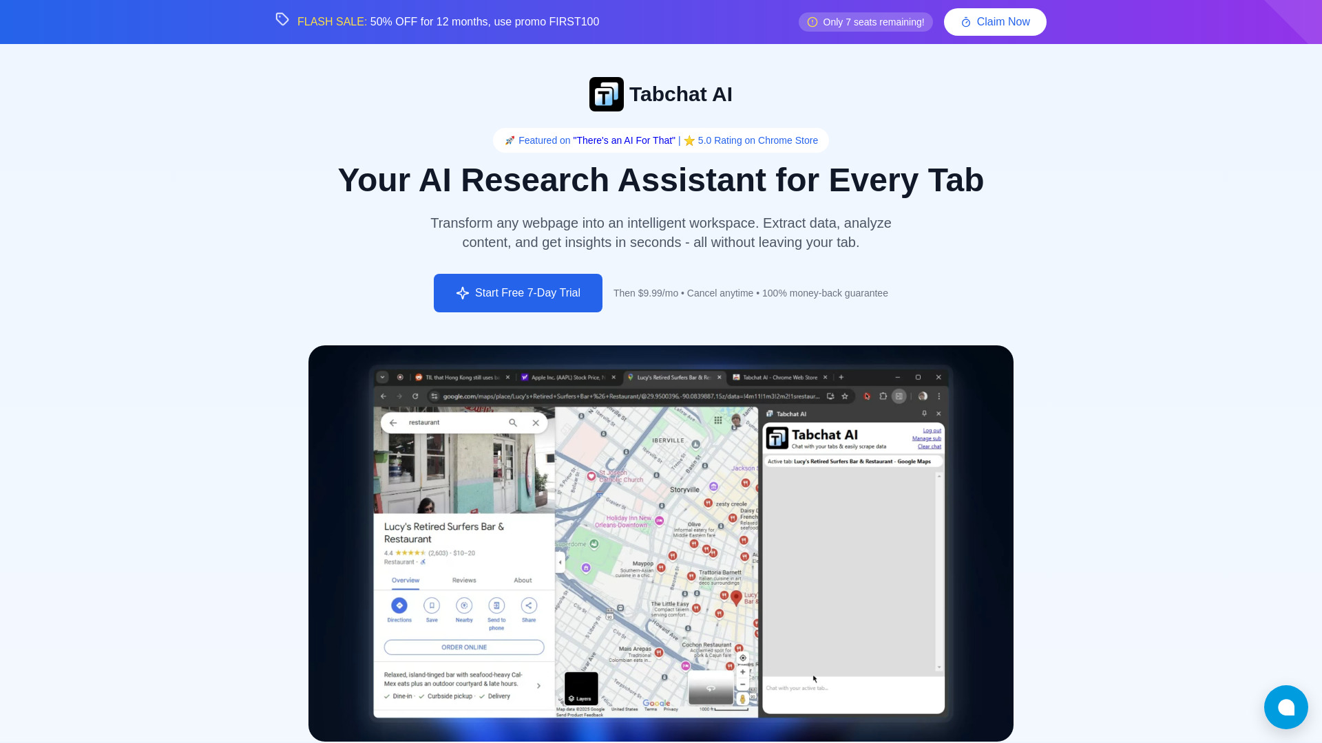 Tabchat AI网页截图,Tabchat AI网页快照