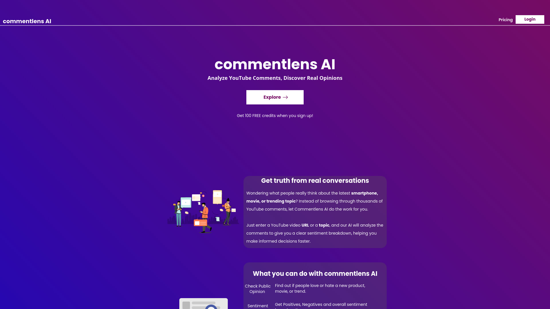 CommentLens AI网页截图,CommentLens AI网页快照