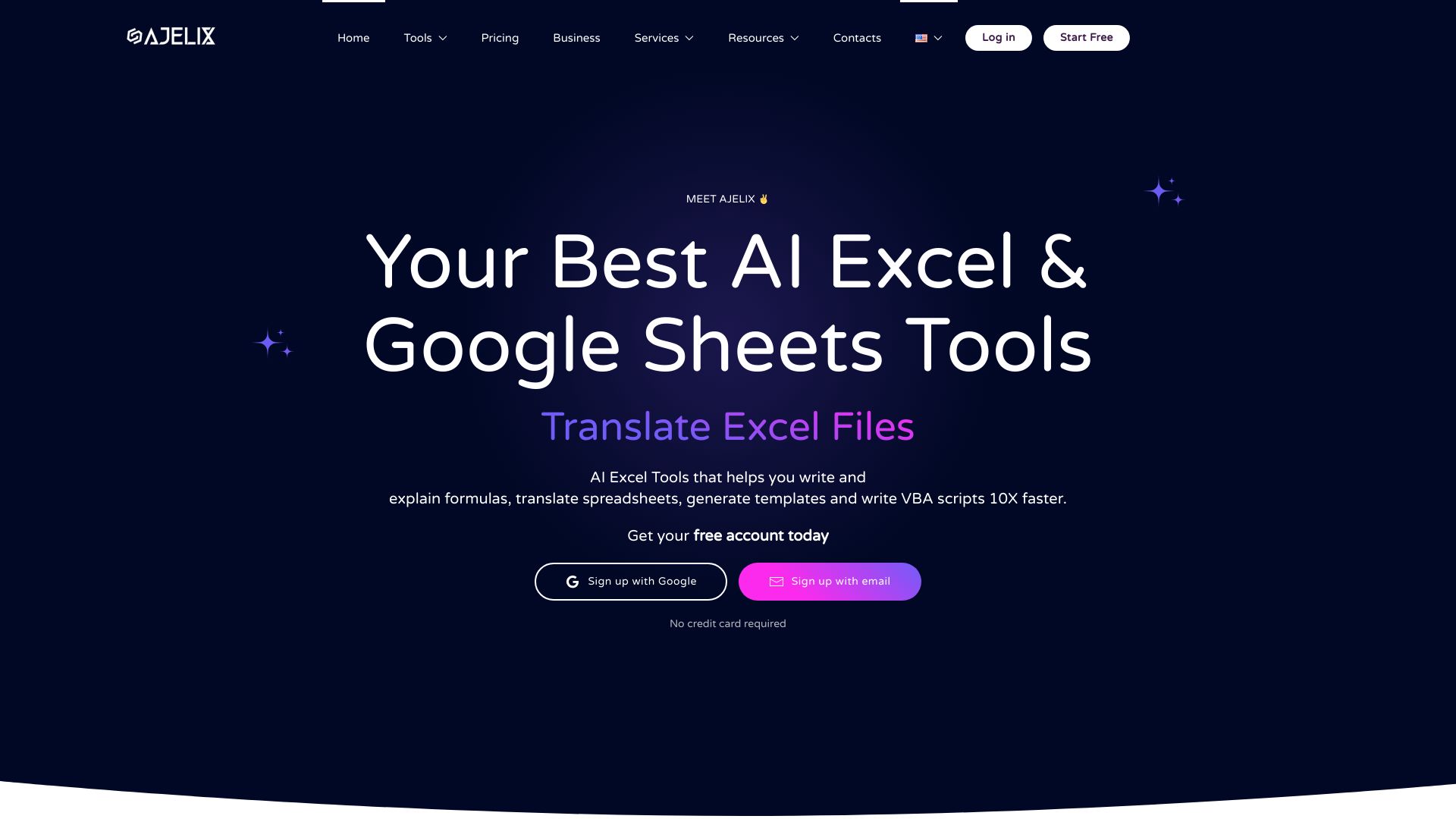 Ajelix AI Excel Tools网页截图,Ajelix AI Excel Tools网页快照