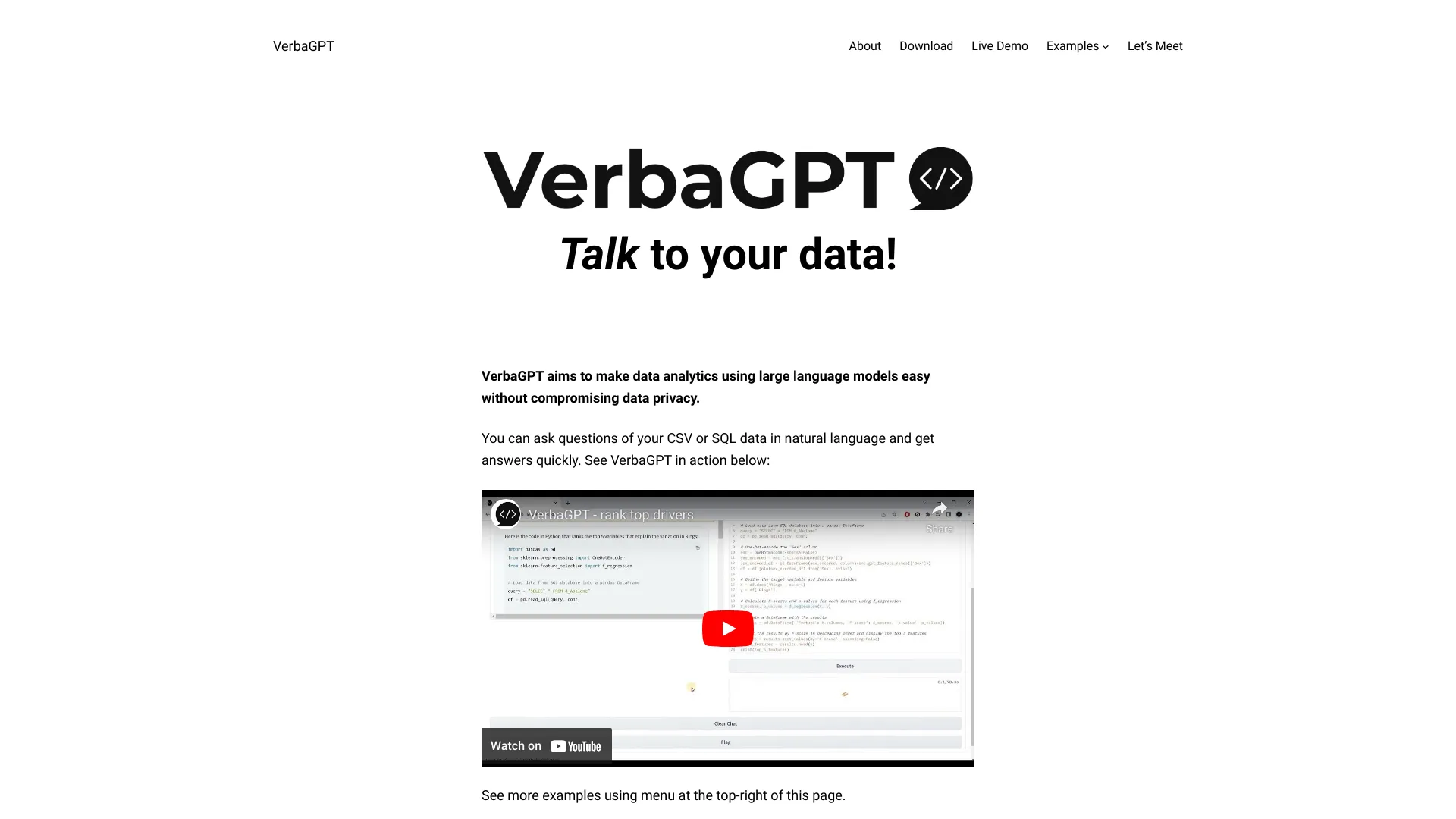VerbaGPT网页截图,VerbaGPT网页快照