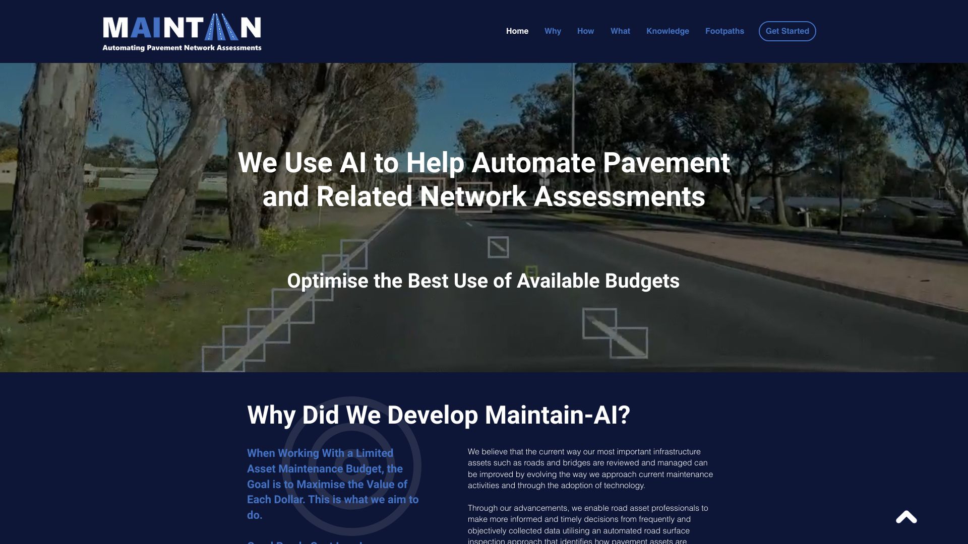 Maintain-AI – Good Roads Cost Less网页截图,Maintain-AI – Good Roads Cost Less网页快照