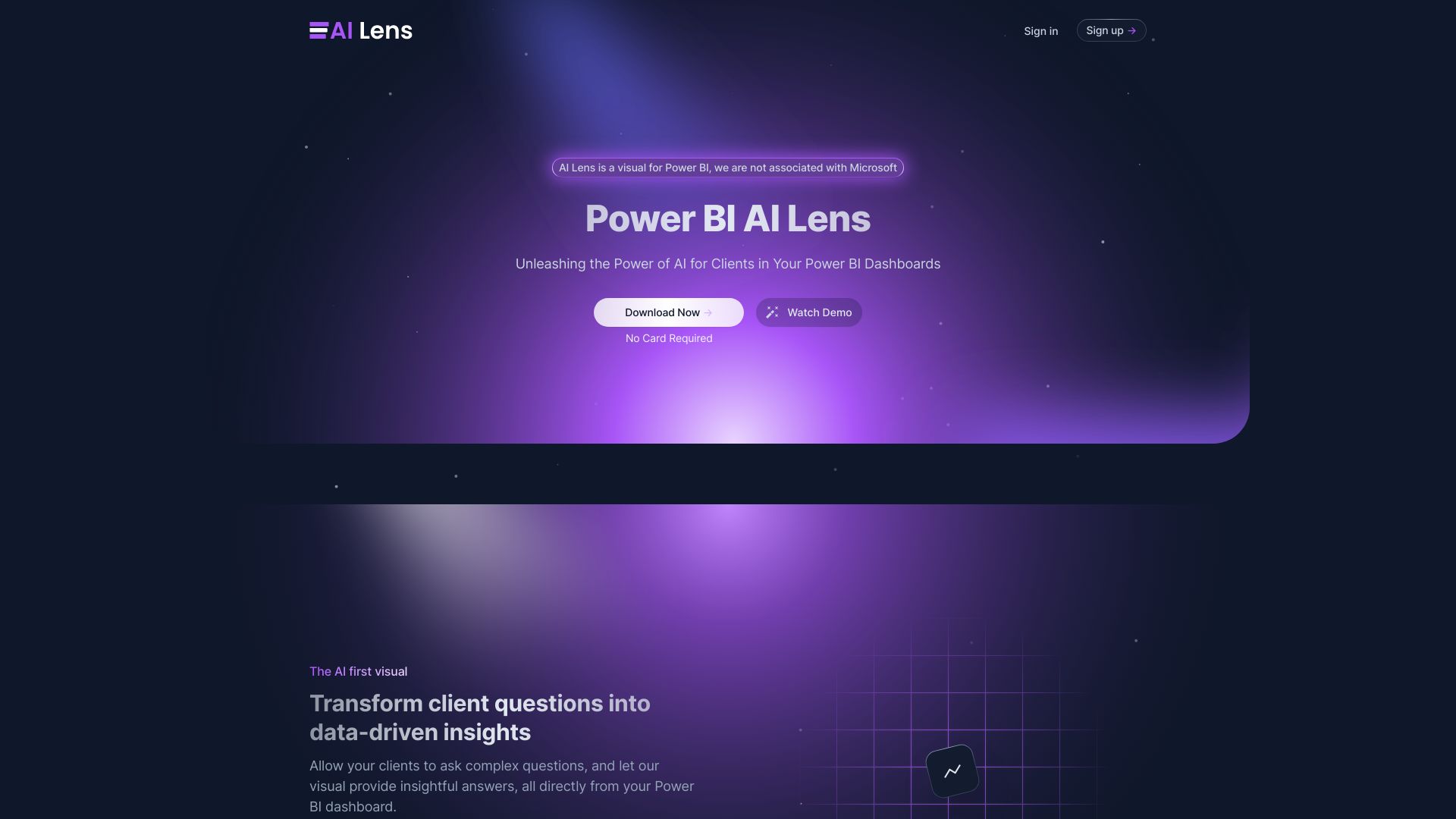 Power BI AI Lens网页截图,Power BI AI Lens网页快照