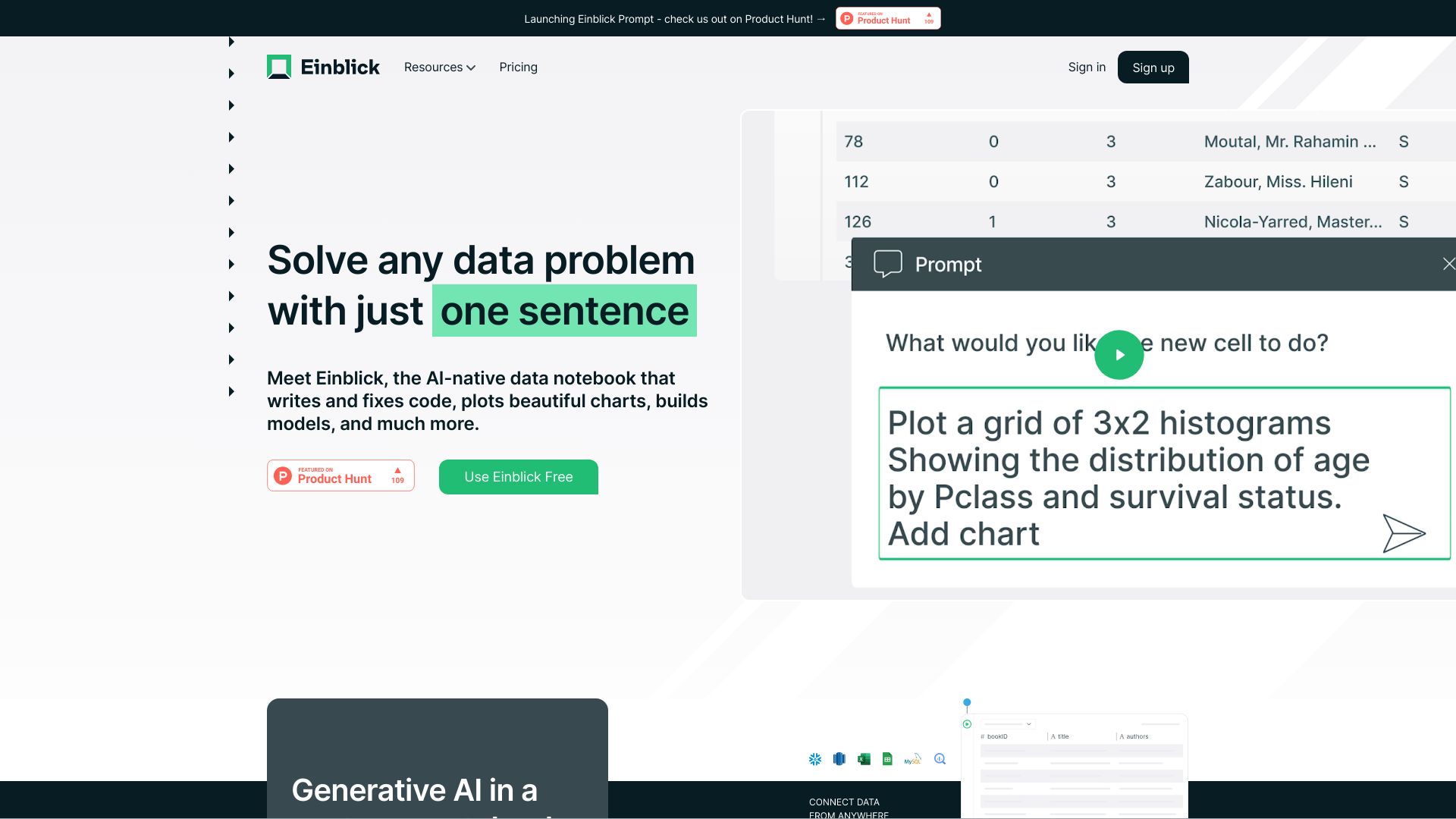 Einblick Prompt AI网页截图,Einblick Prompt AI网页快照