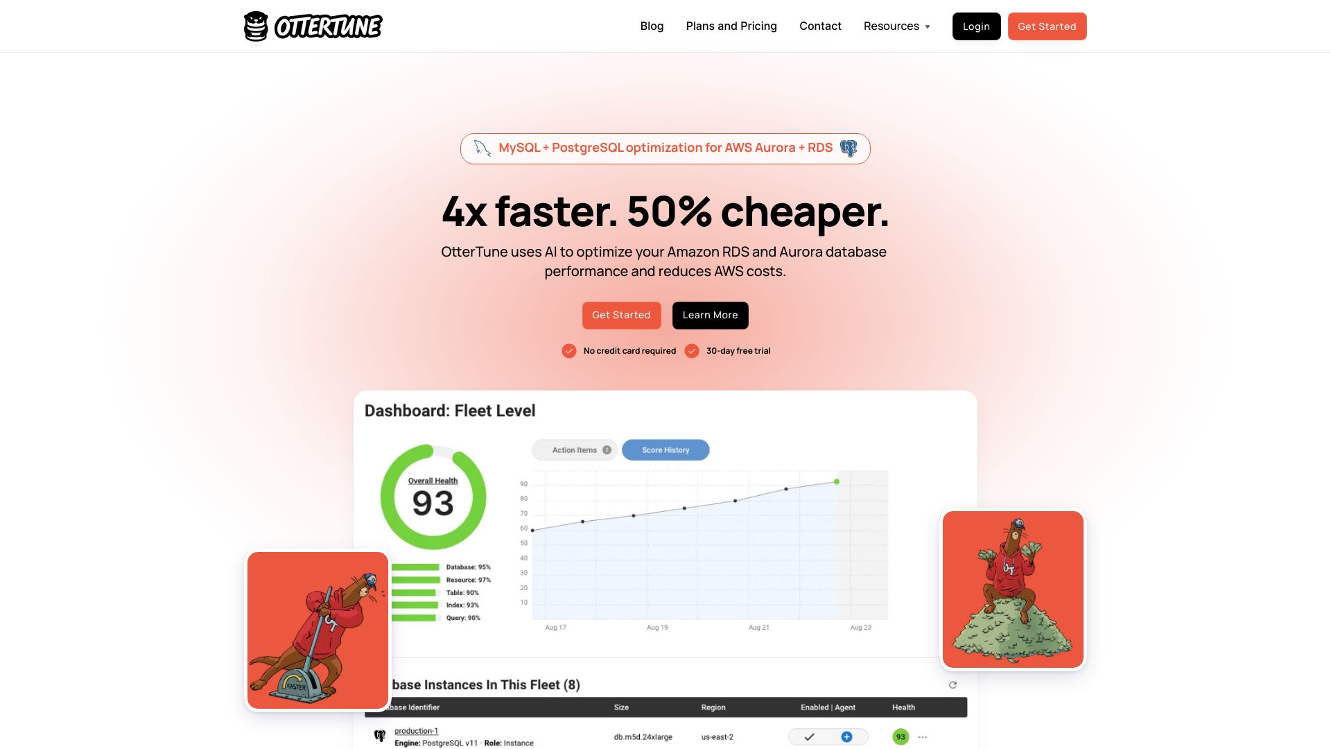 OtterTune网页截图,OtterTune网页快照