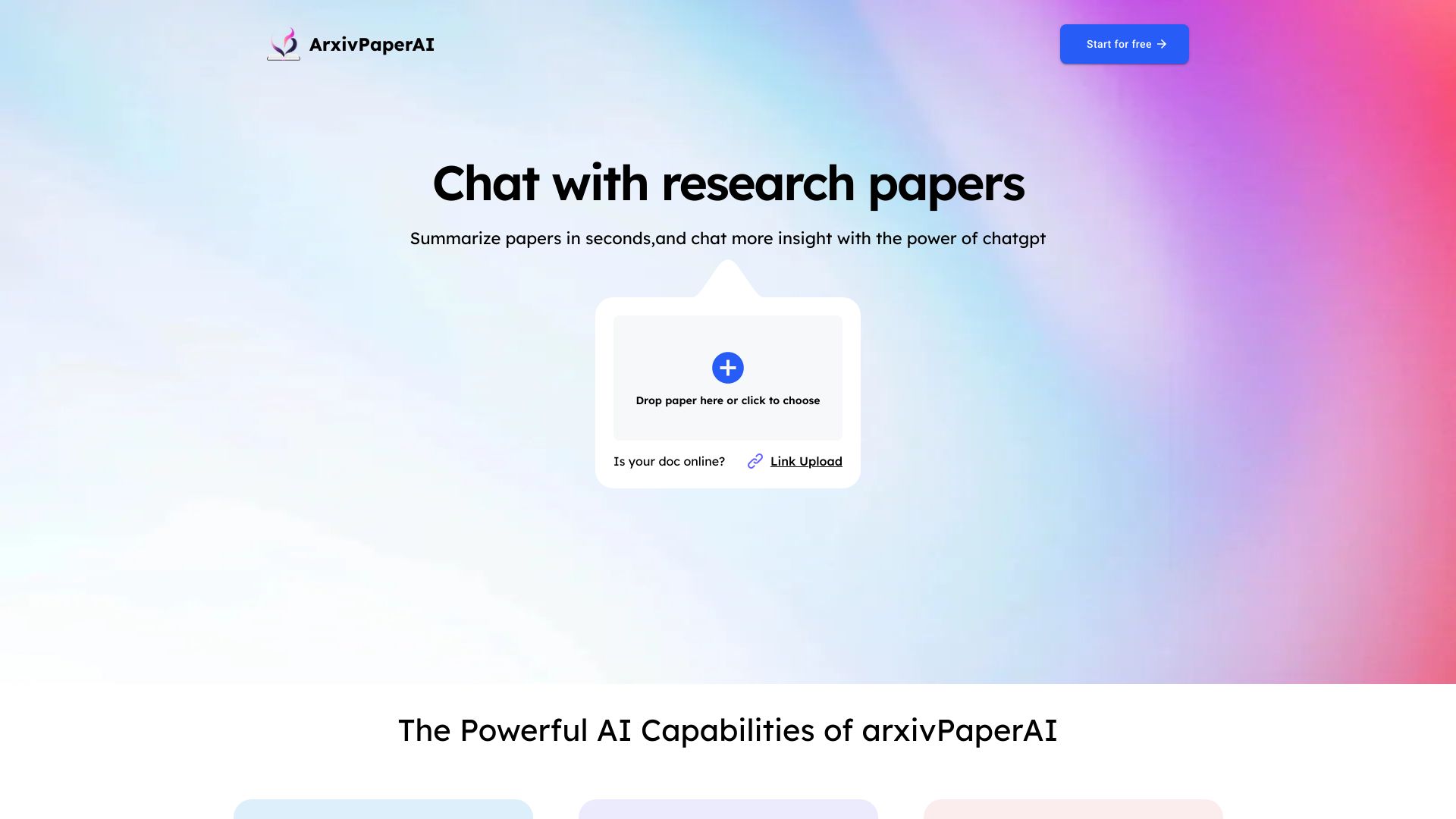 ArxivPaperAI网页截图,ArxivPaperAI网页快照