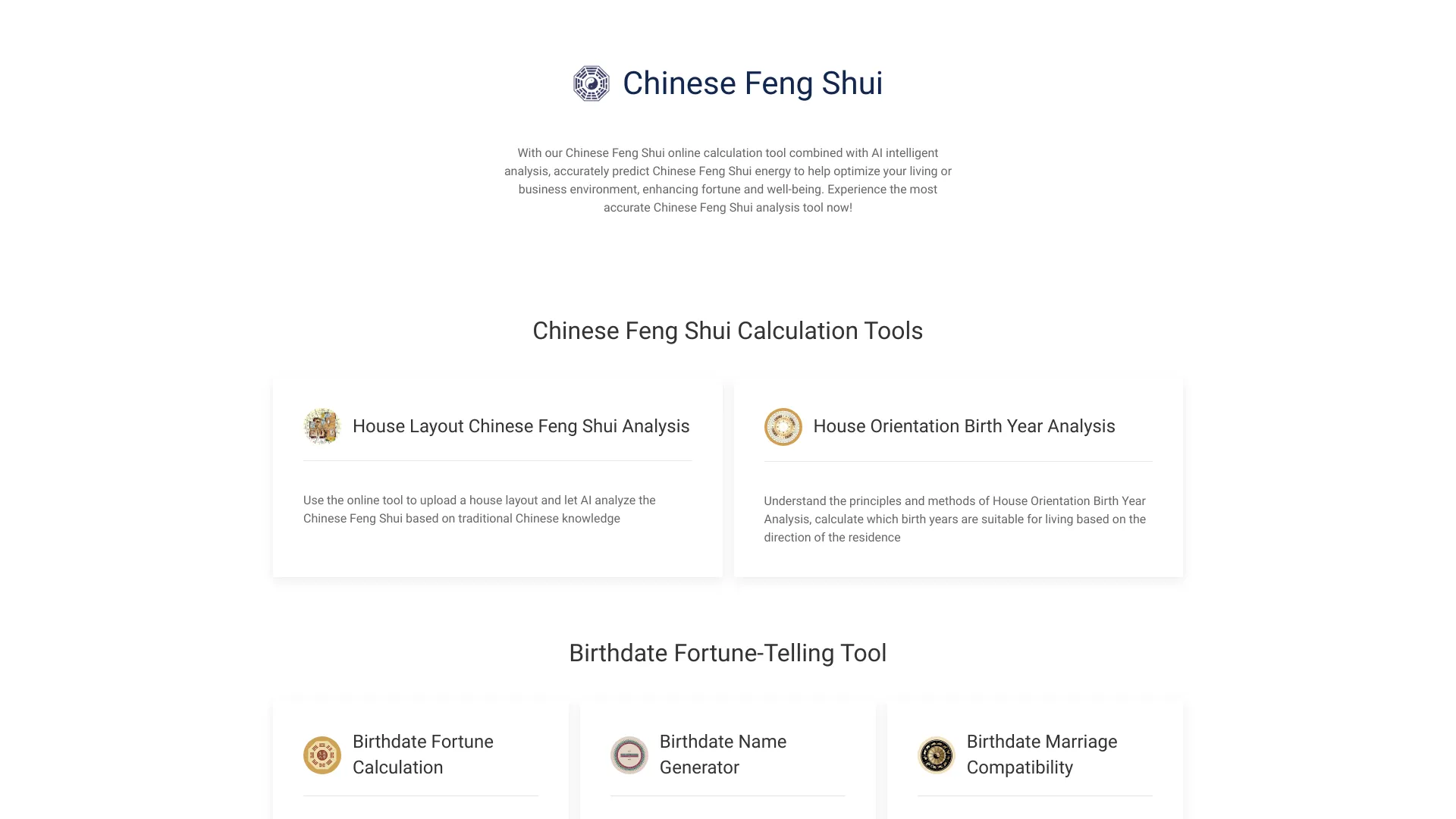 Chinese Feng Shui Online Calculator网页截图,Chinese Feng Shui Online Calculator网页快照