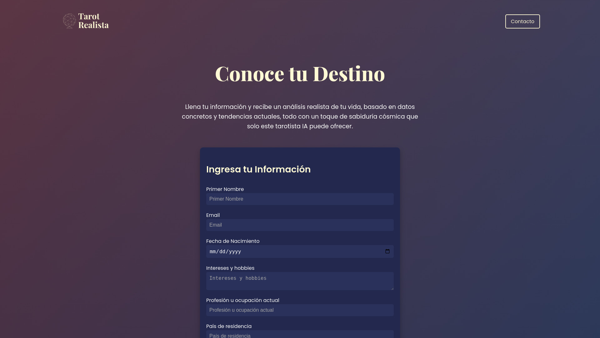 Tarotista IA网页截图,Tarotista IA网页快照