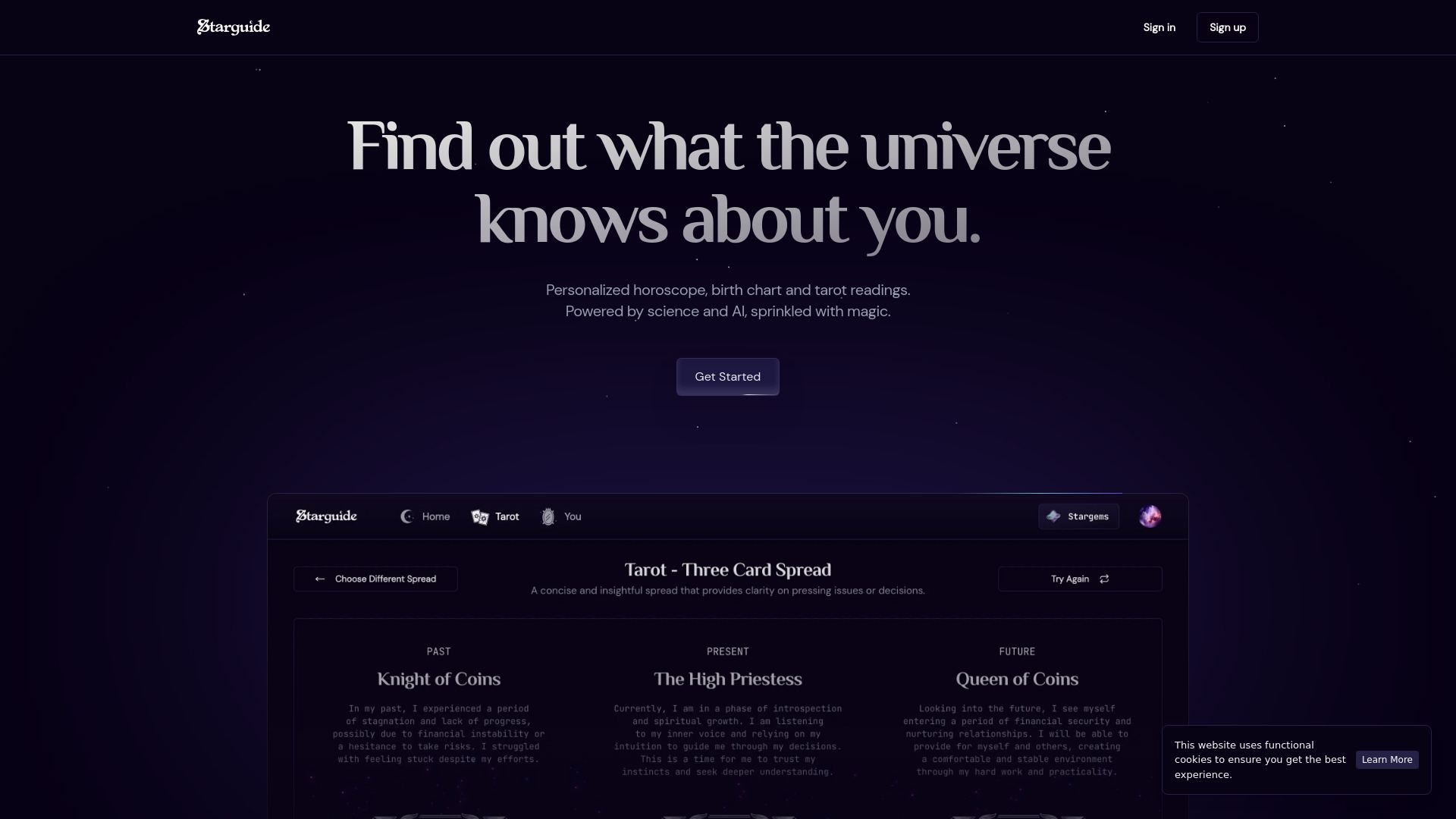 Starguide.ai网页截图,Starguide.ai网页快照