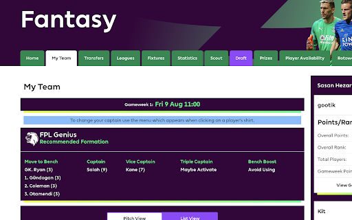 FPL Genius网页截图,FPL Genius网页快照