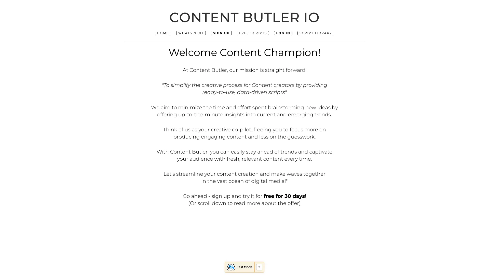 Content Butler IO网页截图,Content Butler IO网页快照