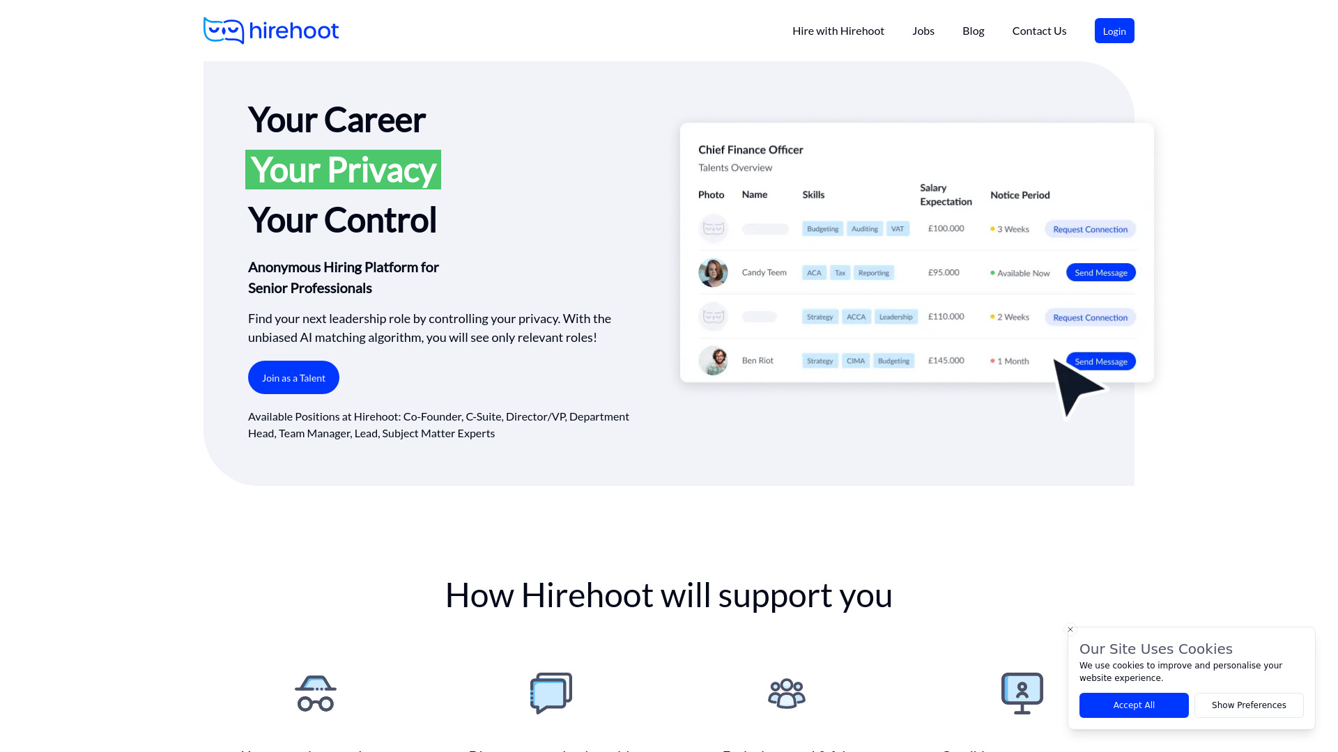 Hirehoot网页截图,Hirehoot网页快照