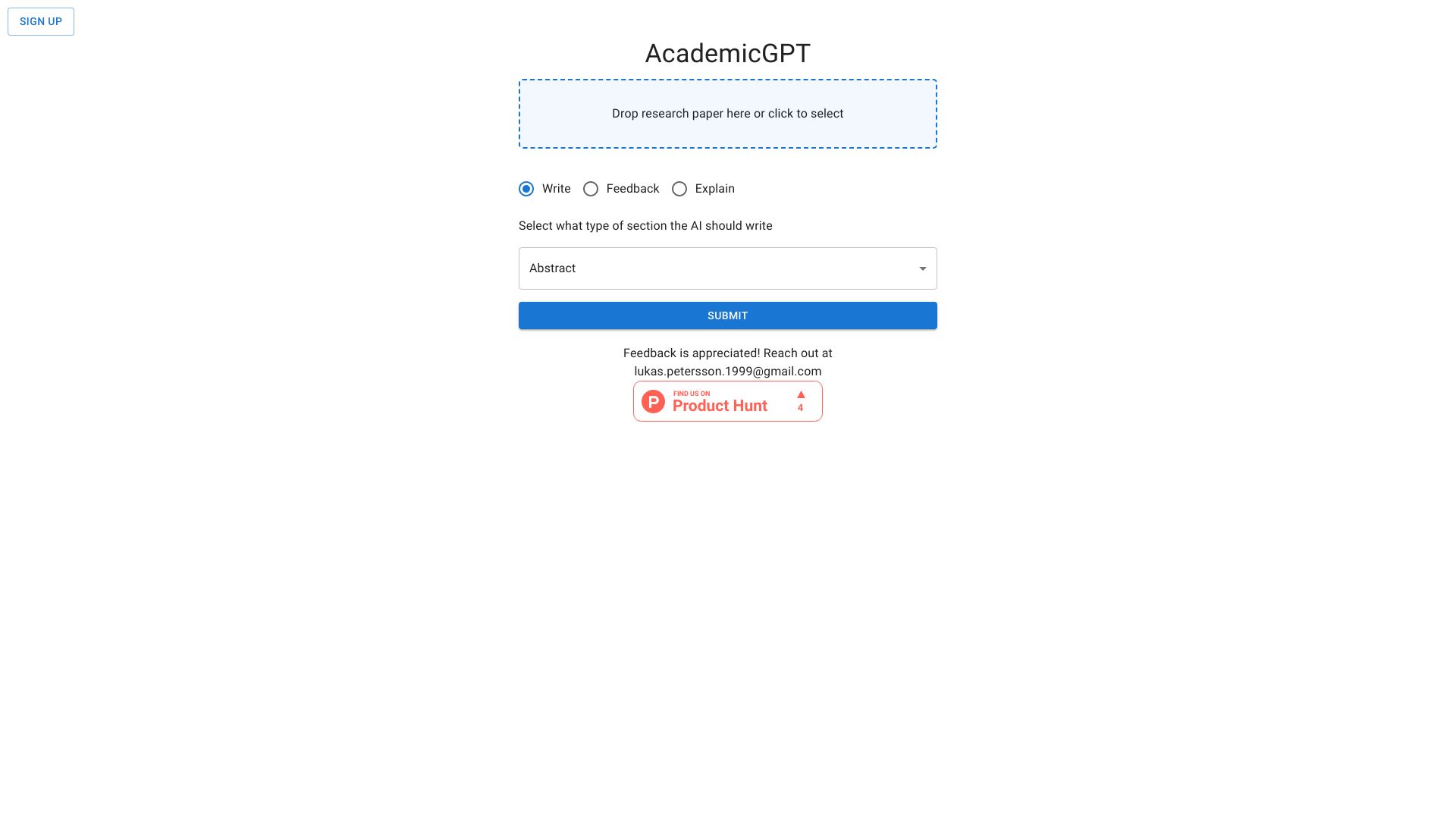 AcademicGPT网页截图,AcademicGPT网页快照