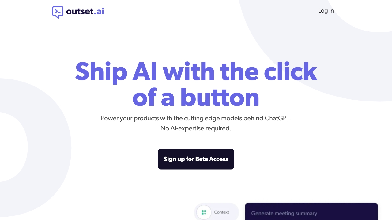 Outset.ai网页截图,Outset.ai网页快照