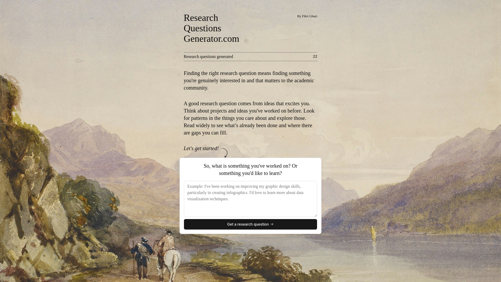 Research Topics Generator网页截图,Research Topics Generator网页快照