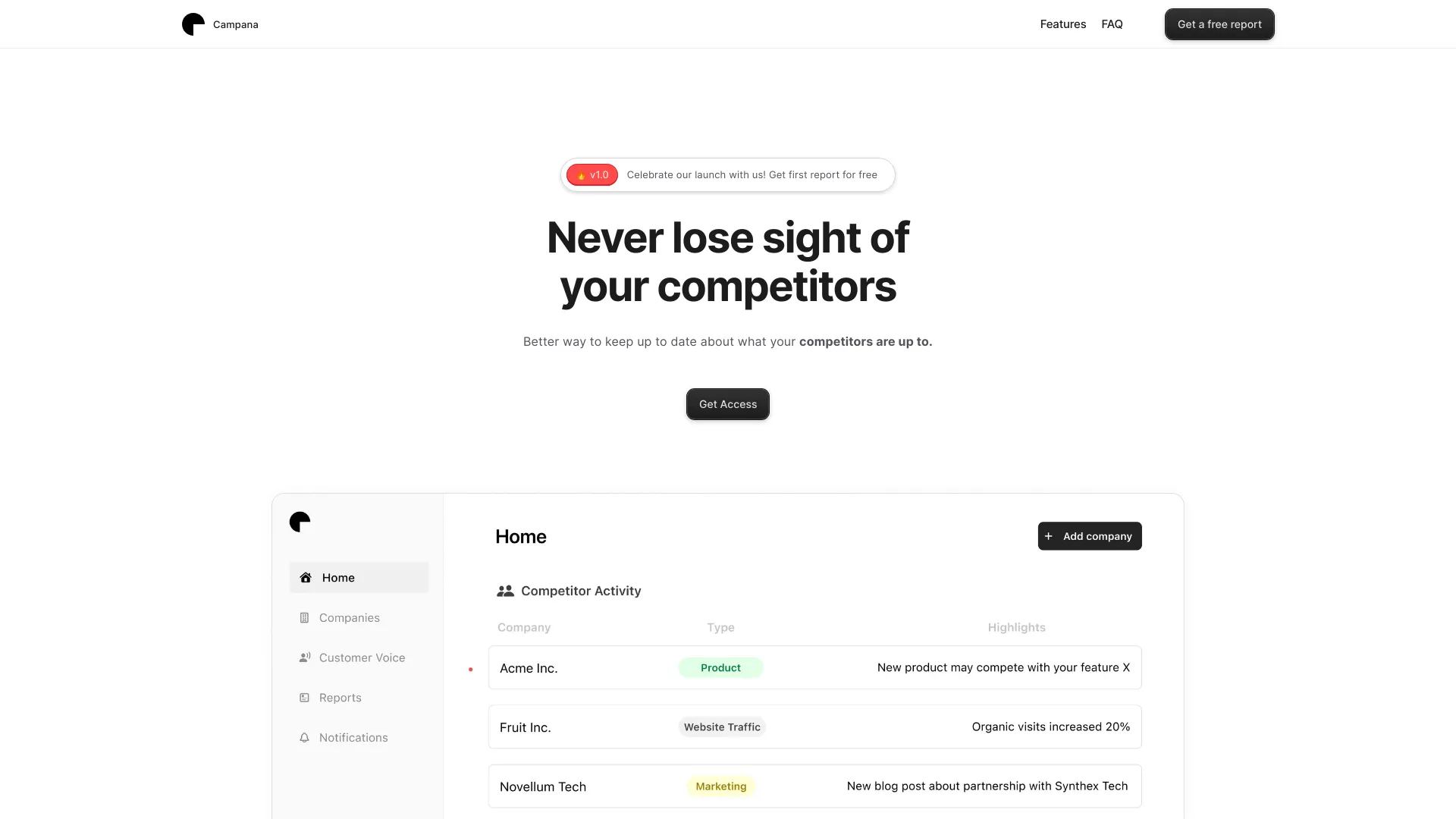 Campana网页截图,Campana网页快照