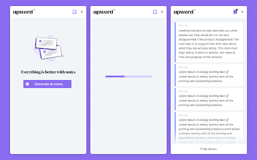 Upword: AI notes & summarization tool网页截图,Upword: AI notes & summarization tool网页快照