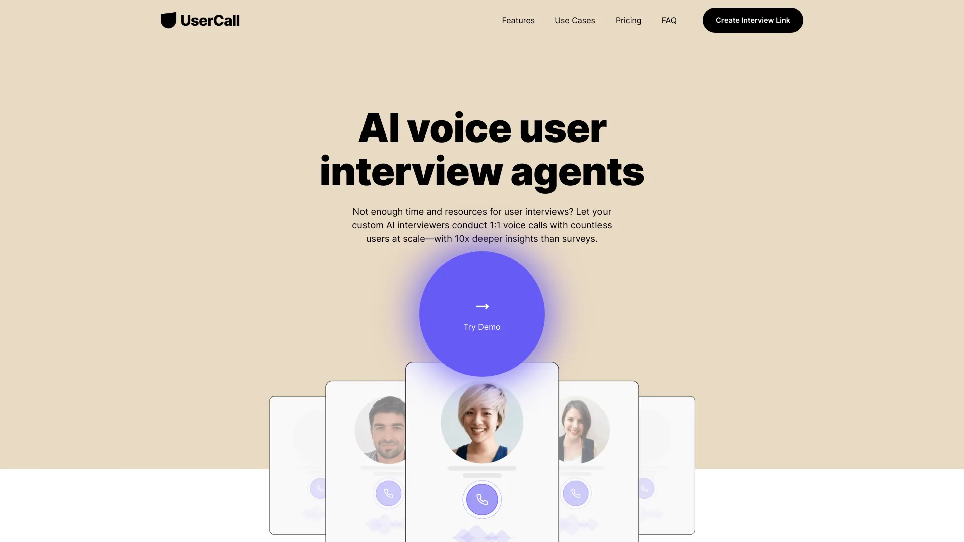 UserCall网页截图,UserCall网页快照