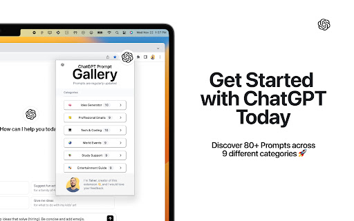 ChatGPT Prompt Gallery网页截图,ChatGPT Prompt Gallery网页快照