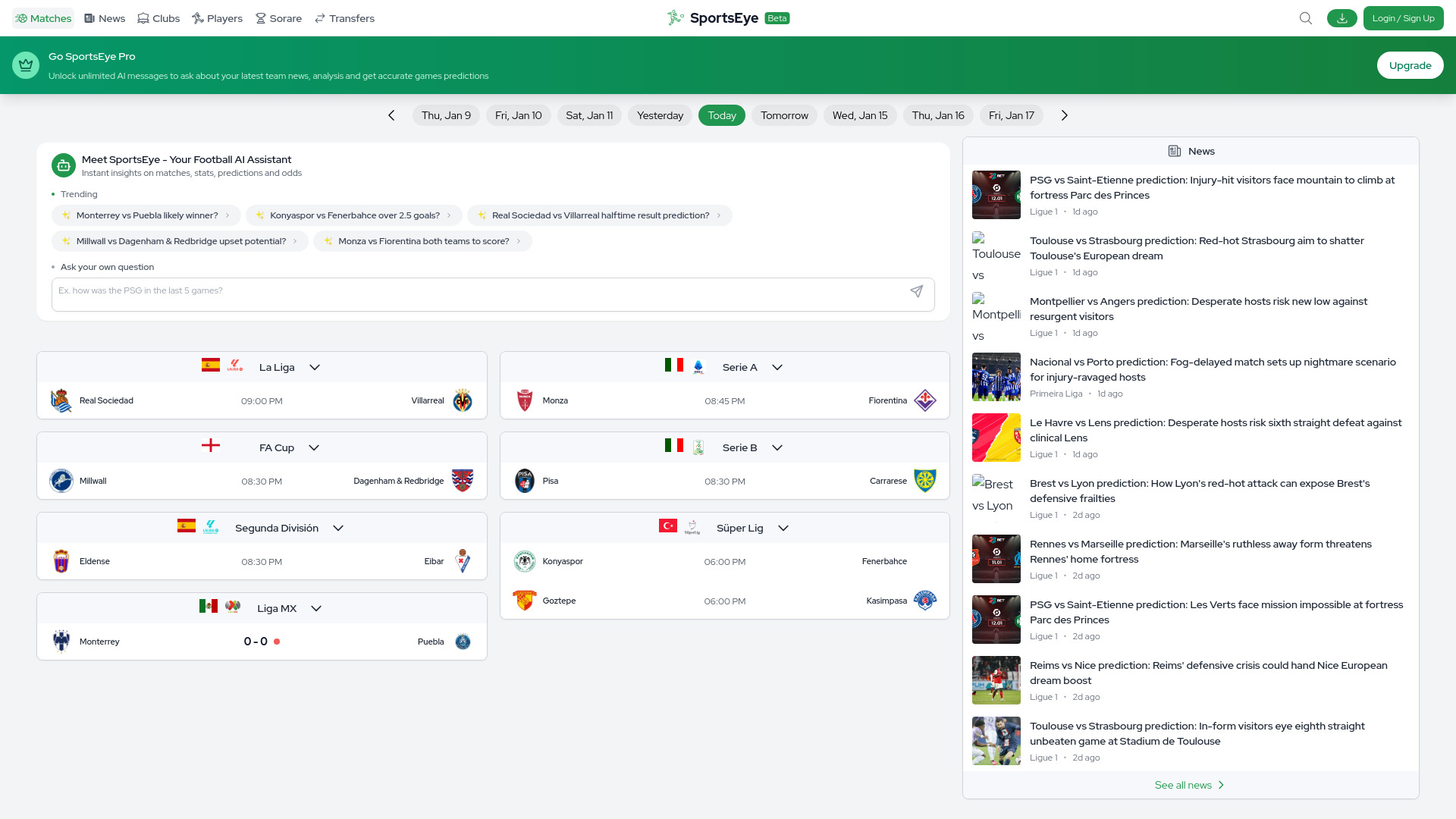 SportsEye网页截图,SportsEye网页快照