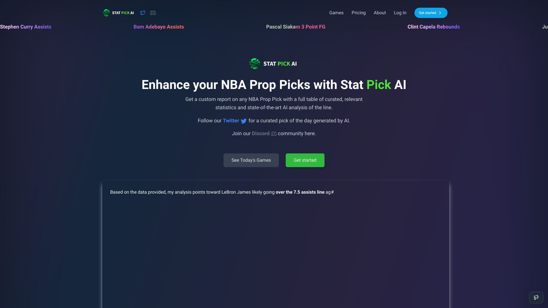 Stat Pick AI网页截图,Stat Pick AI网页快照