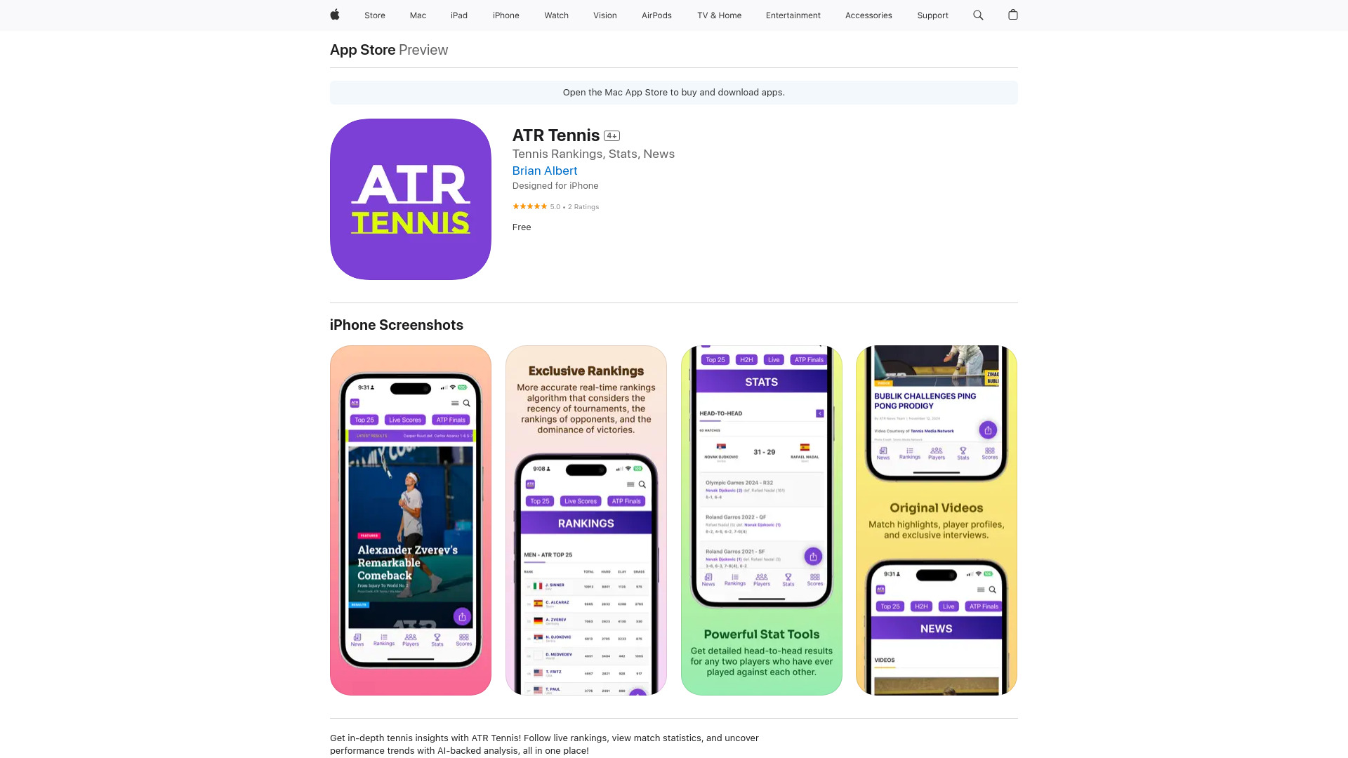 ATR Tennis网页截图,ATR Tennis网页快照