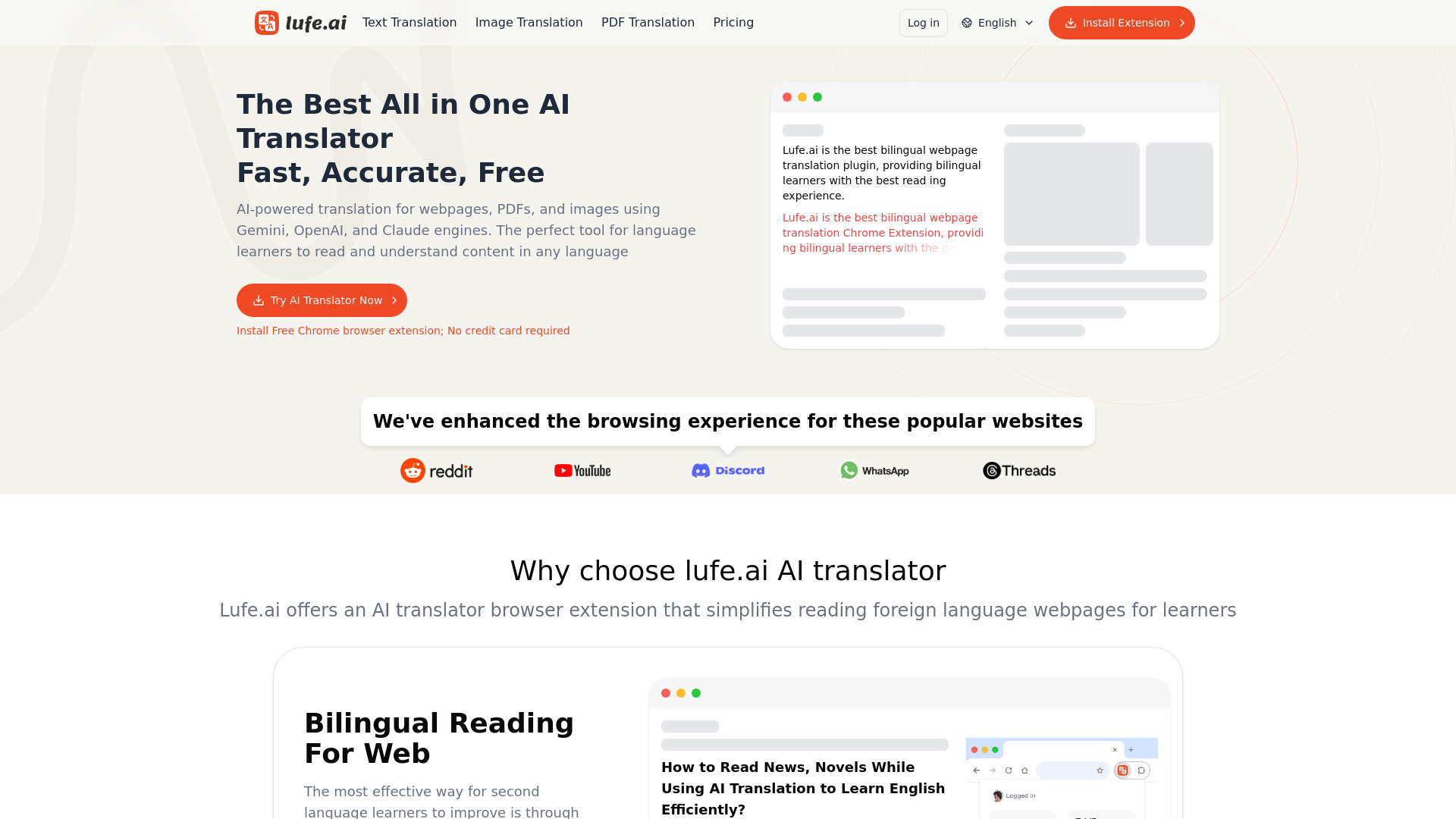 Lufe AI Translator网页截图,Lufe AI Translator网页快照
