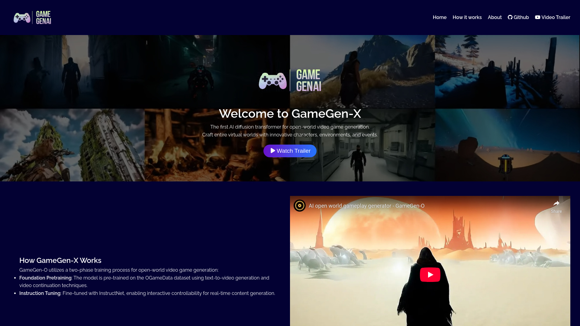 GameGen-O网页截图,GameGen-O网页快照