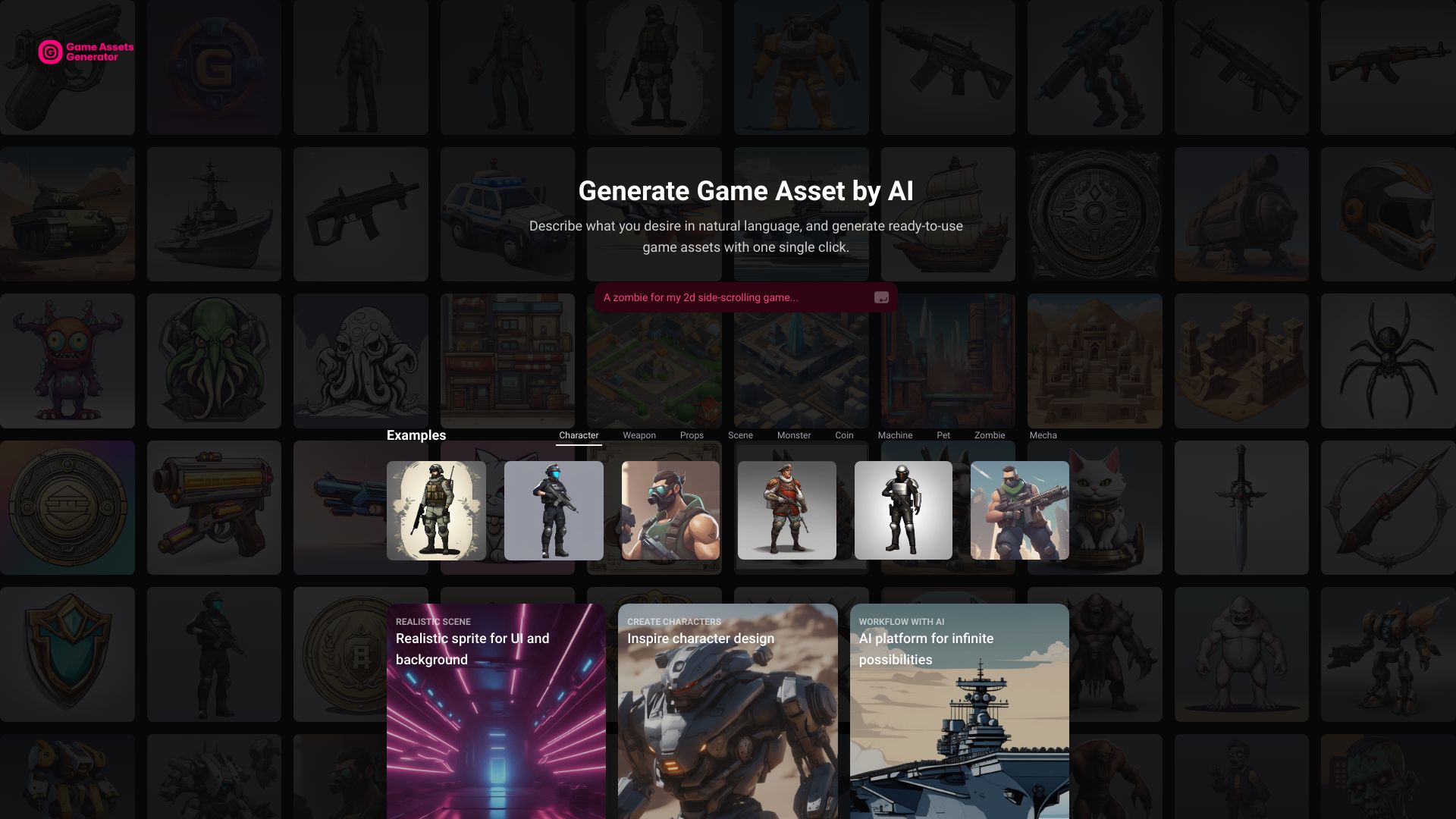 Game Assets Generator网页截图,Game Assets Generator网页快照