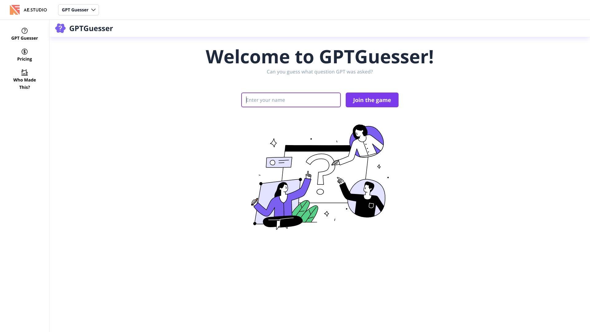 GPT Guesser – Multiplayer网页截图,GPT Guesser – Multiplayer网页快照