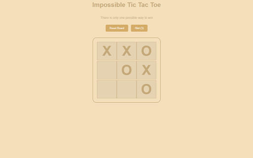 Impossible Tic Tac Toe网页截图,Impossible Tic Tac Toe网页快照