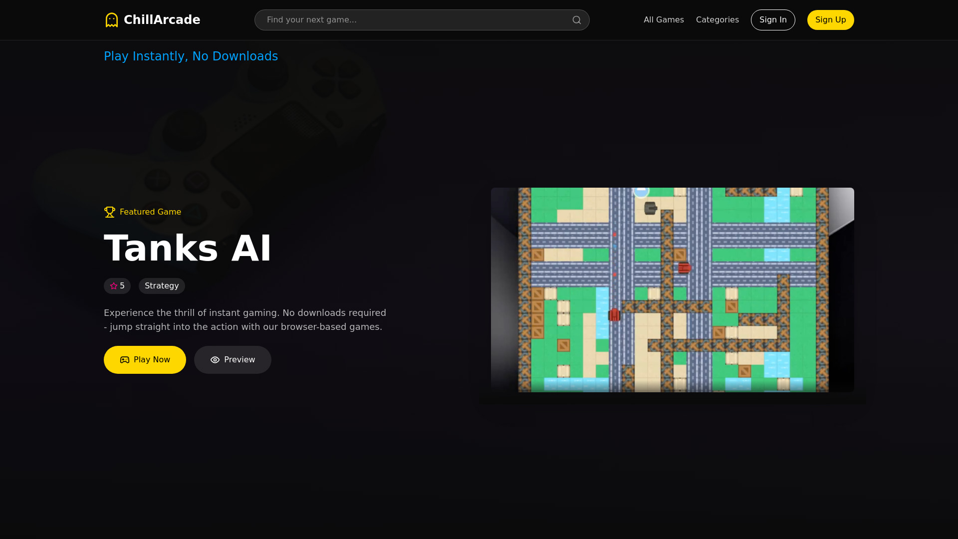ChillArcade – Instant Play, No Downloads网页截图,ChillArcade – Instant Play, No Downloads网页快照