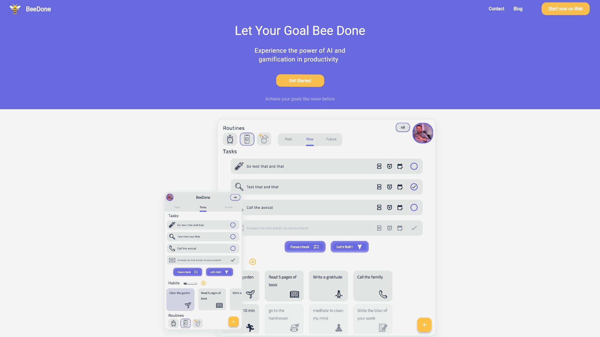 BeeDone – AI Gamified Productivity网页截图,BeeDone – AI Gamified Productivity网页快照