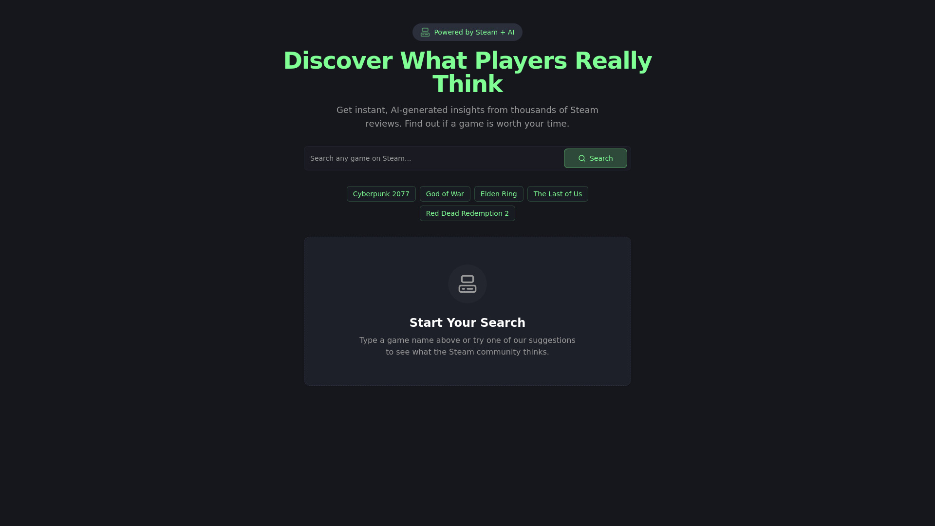 Steam Summarize网页截图,Steam Summarize网页快照