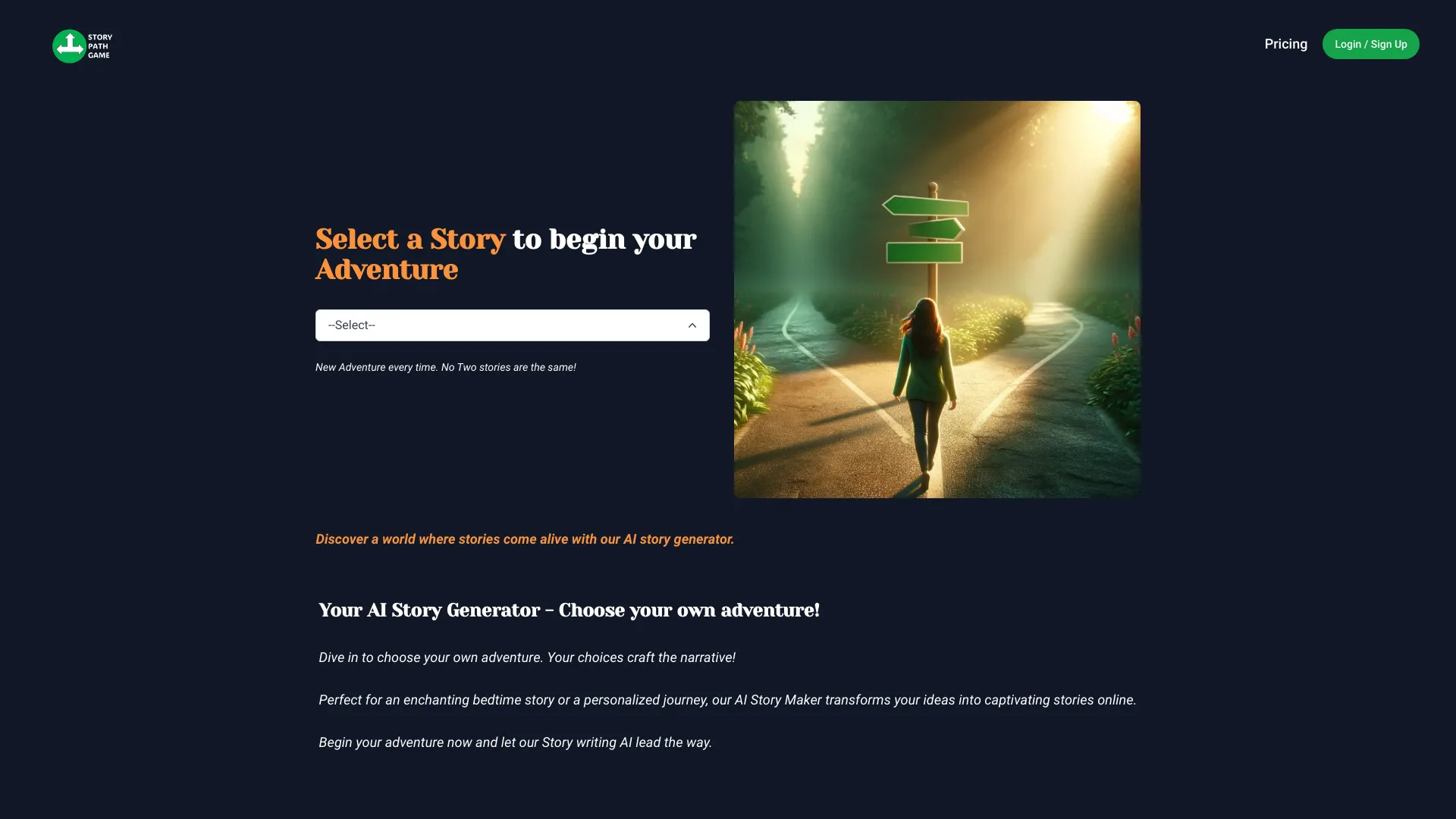 StoryPathGame网页截图,StoryPathGame网页快照