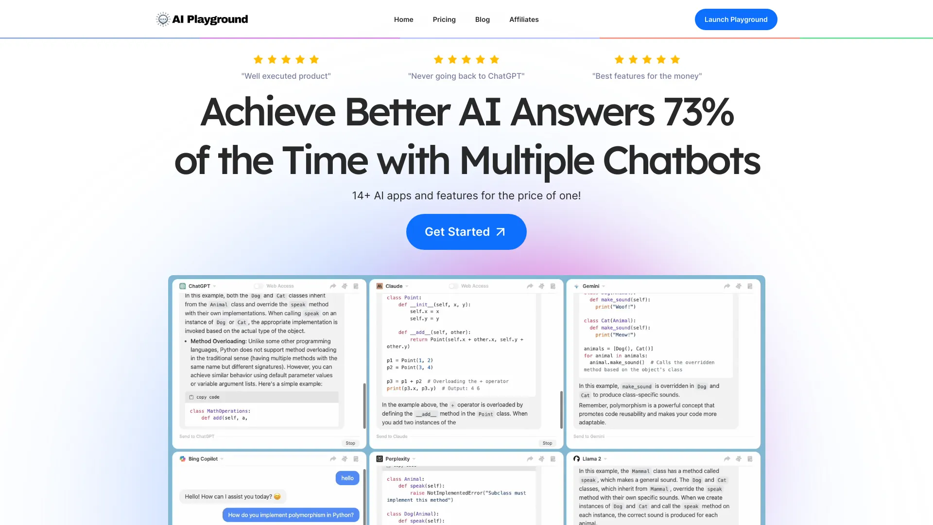ChatPlayground AI网页截图,ChatPlayground AI网页快照