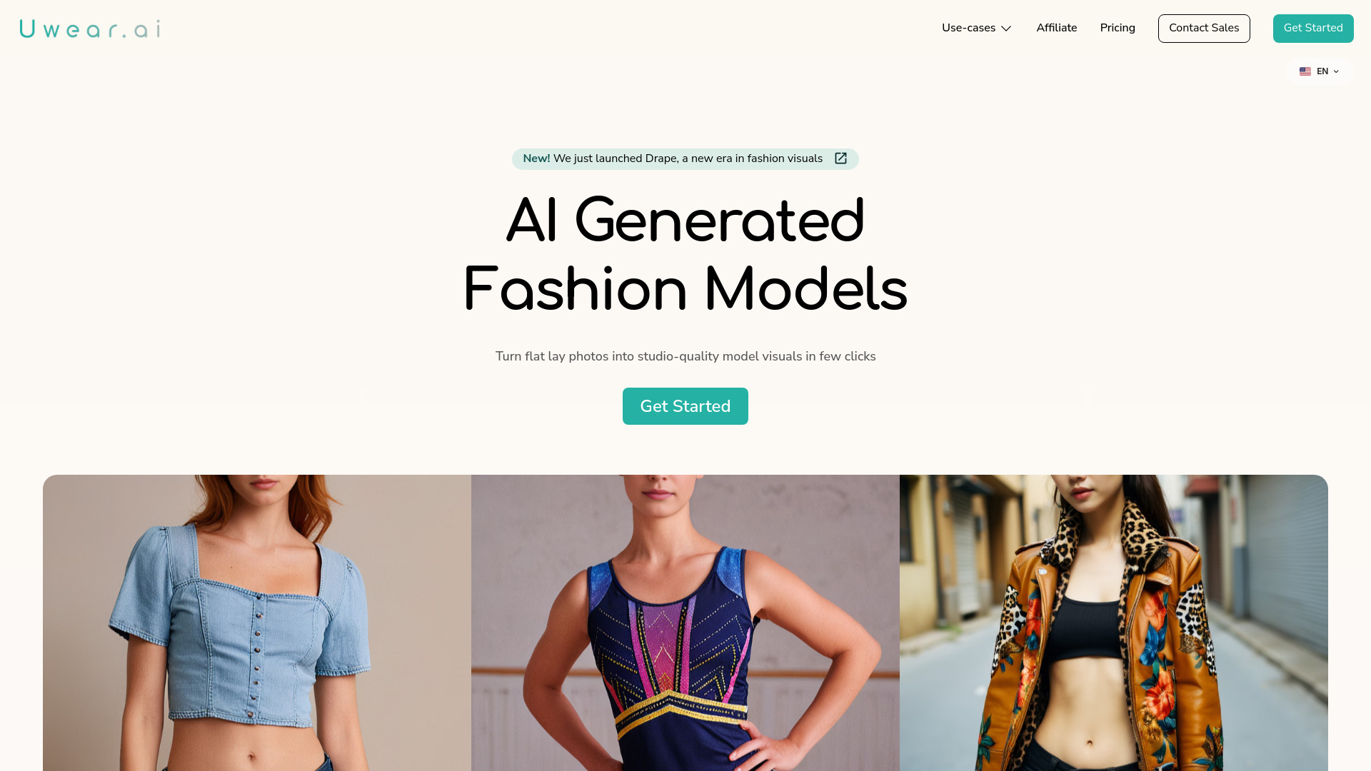 Uwear.ai网页截图,Uwear.ai网页快照