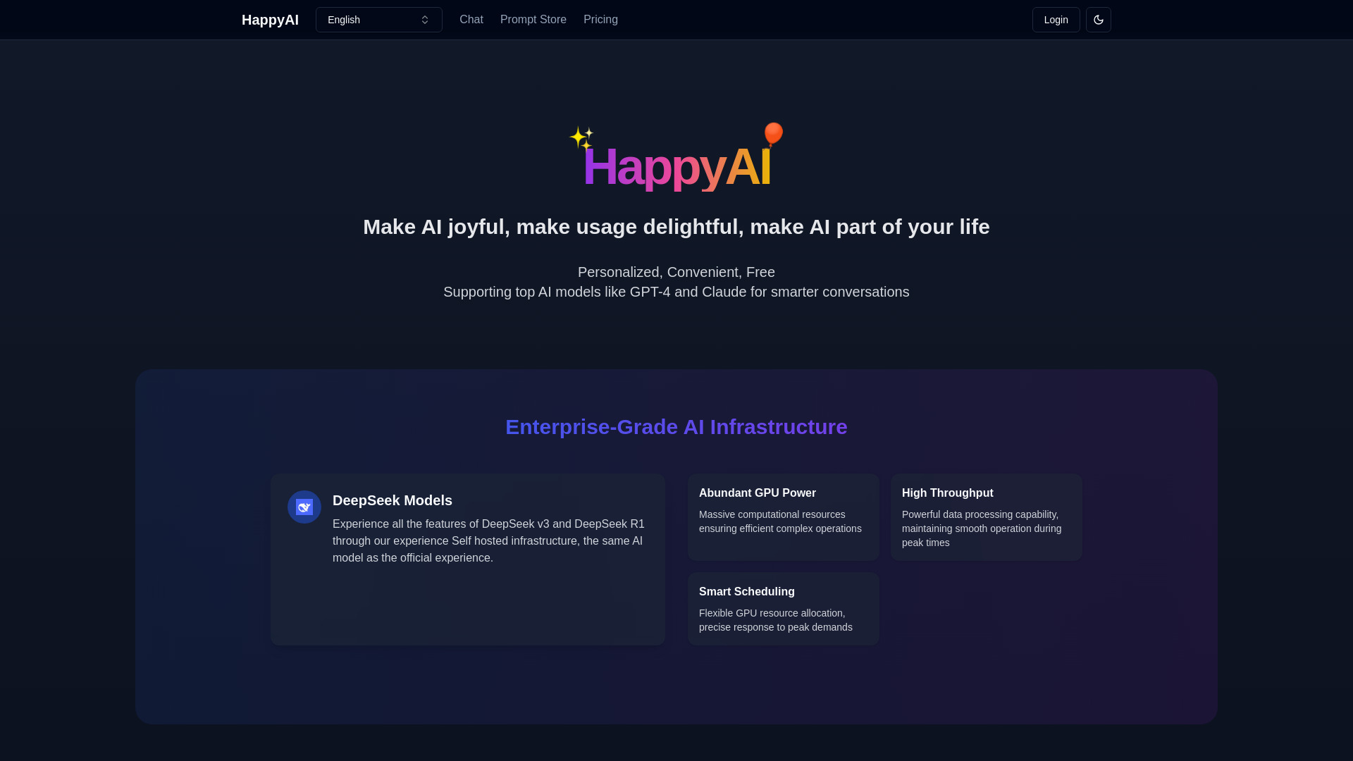 HappyAI网页截图,HappyAI网页快照