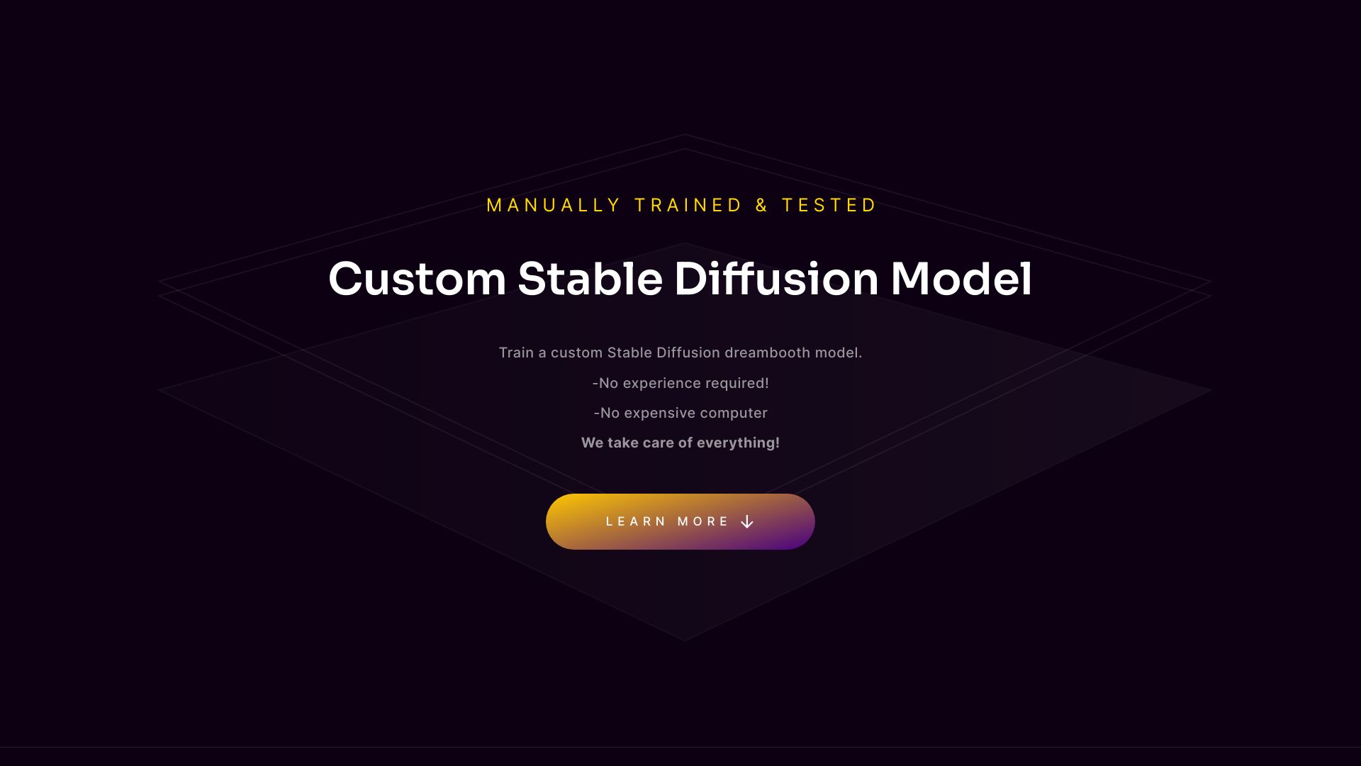 Train A Model (Stable diffusion)网页截图,Train A Model (Stable diffusion)网页快照