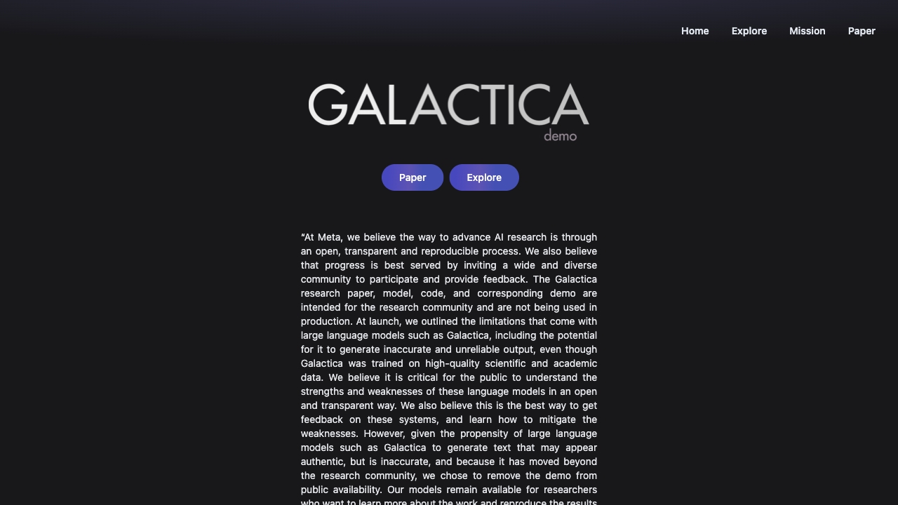 Galactica网页截图,Galactica网页快照