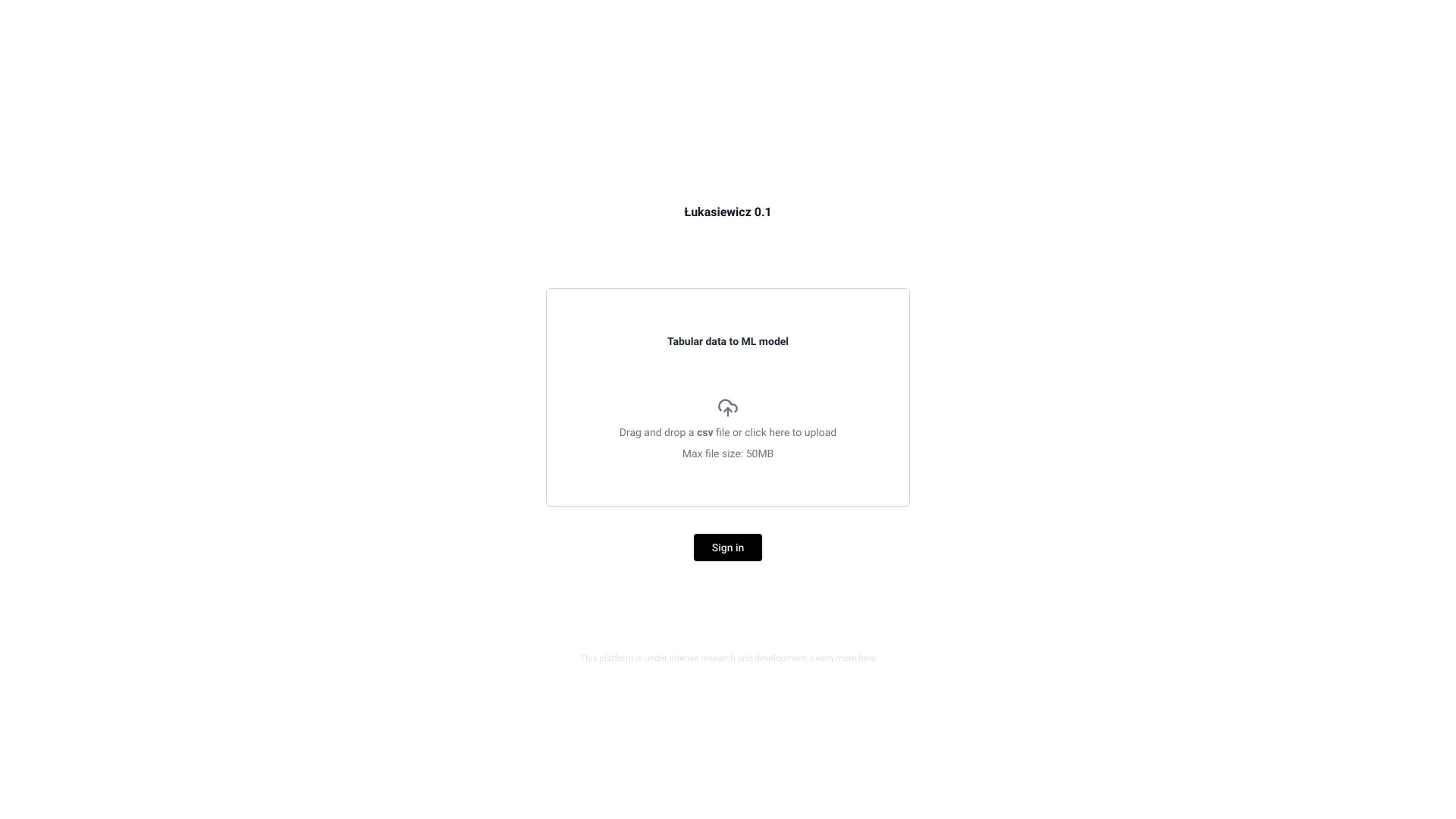 Łukasiewicz – Tabular data to ML model网页截图,Łukasiewicz – Tabular data to ML model网页快照
