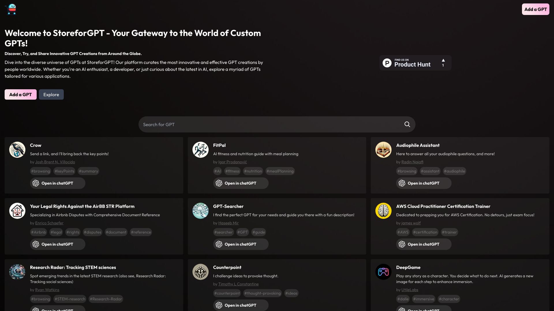 Store for GPTs网页截图,Store for GPTs网页快照