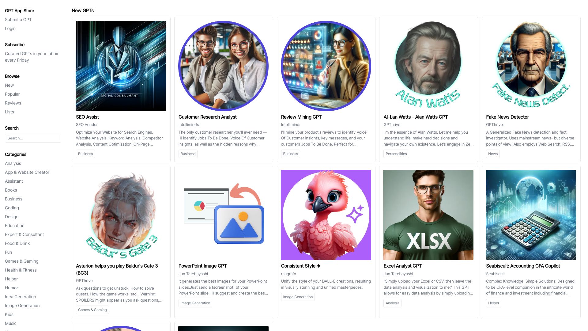 GPT App Store网页截图,GPT App Store网页快照