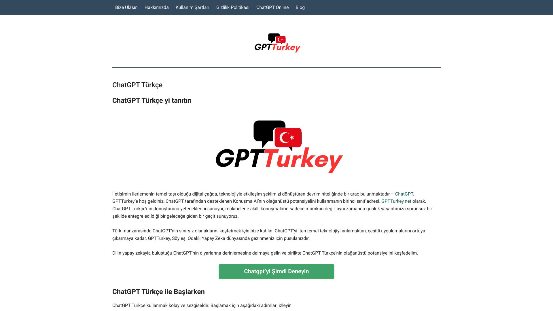 ChatGPT Türkçe网页截图,ChatGPT Türkçe网页快照
