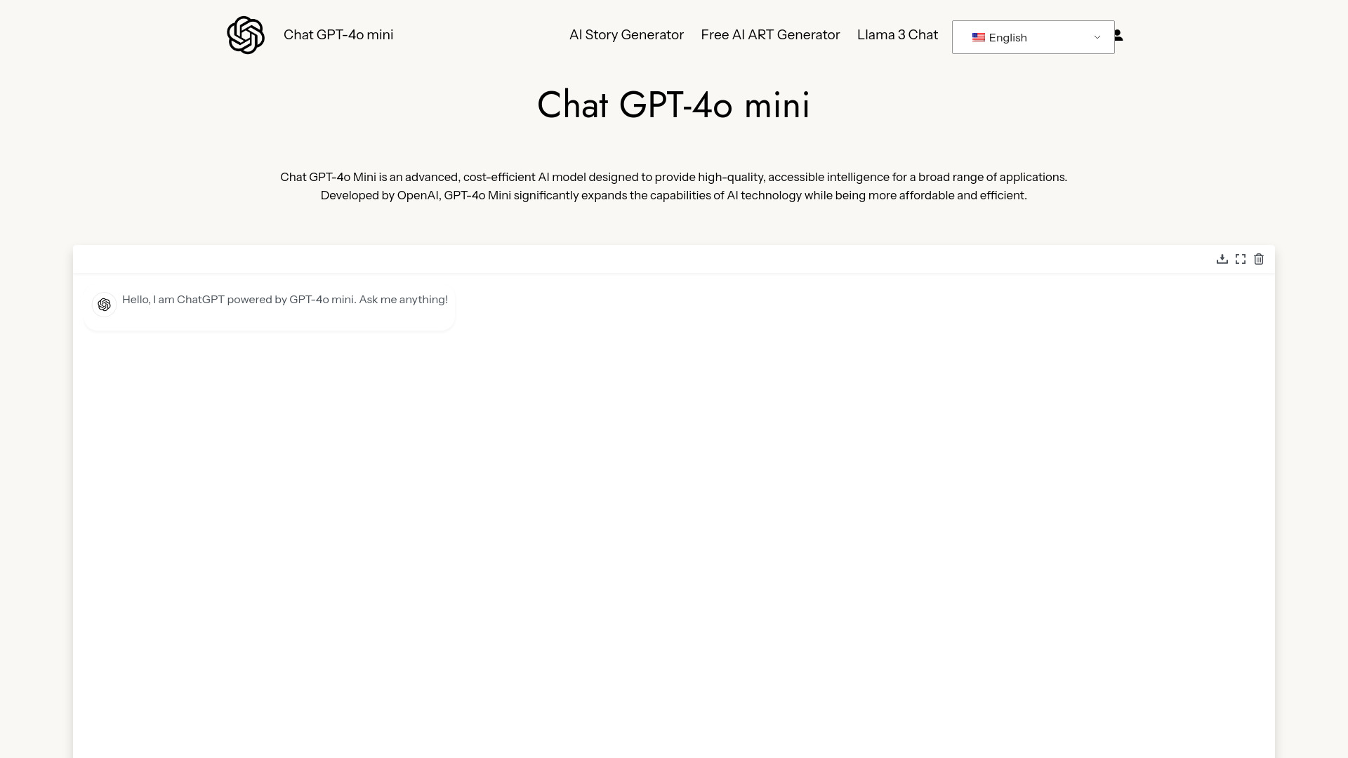 Free Chat GPT-4o mini网页截图,Free Chat GPT-4o mini网页快照