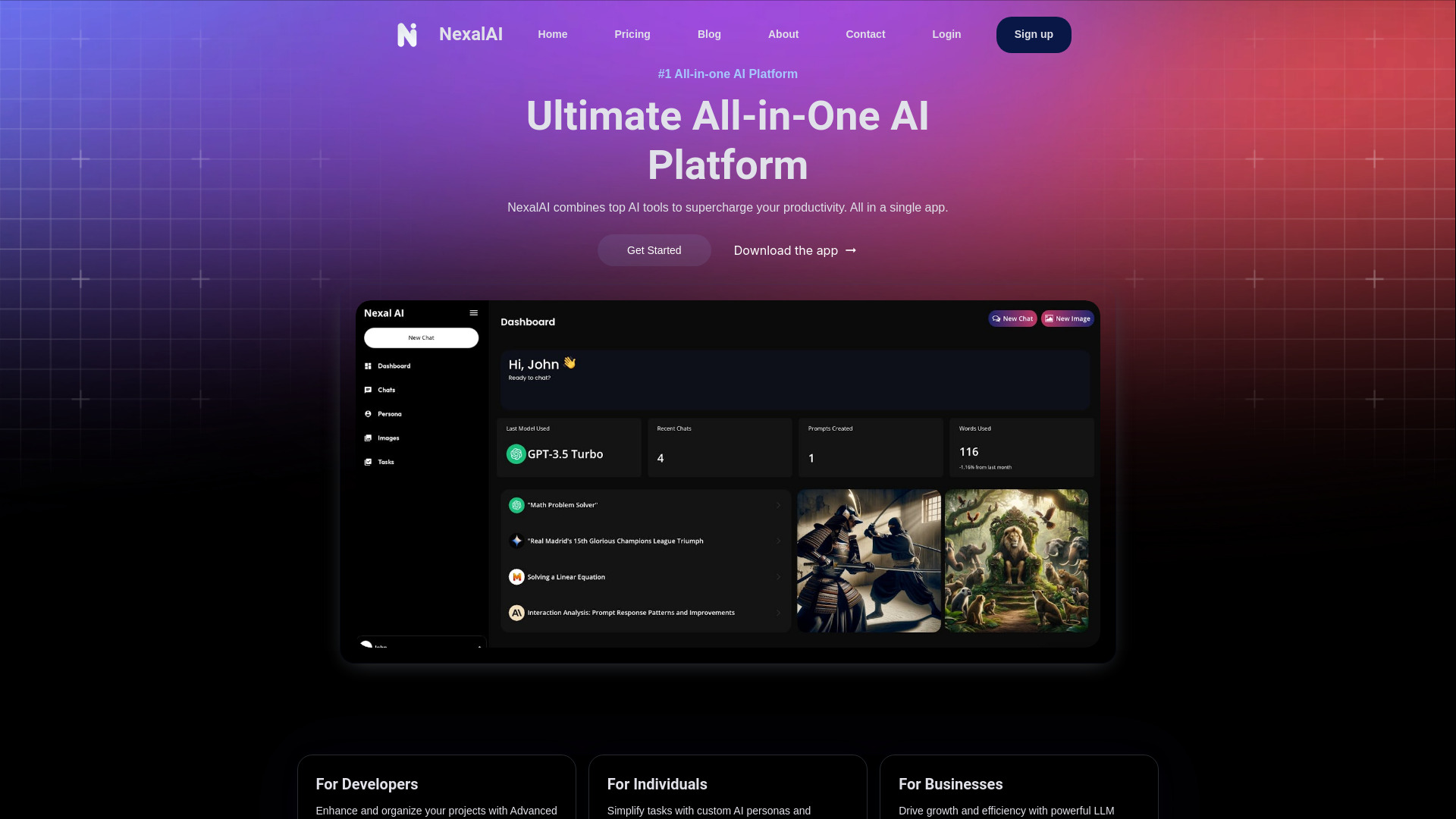Nexal AI – All In One AI Platform网页截图,Nexal AI – All In One AI Platform网页快照