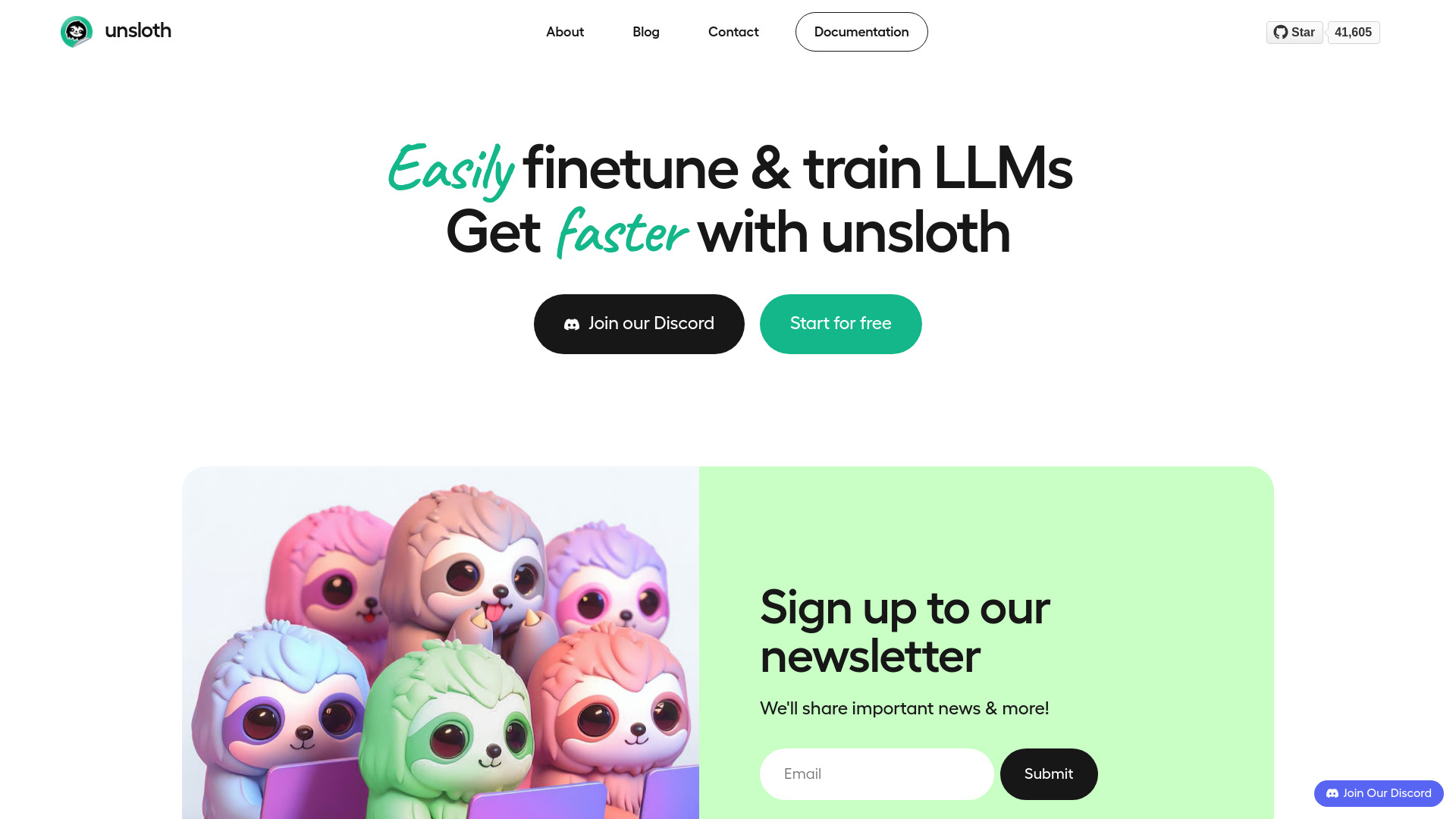 Unsloth AI网页截图,Unsloth AI网页快照