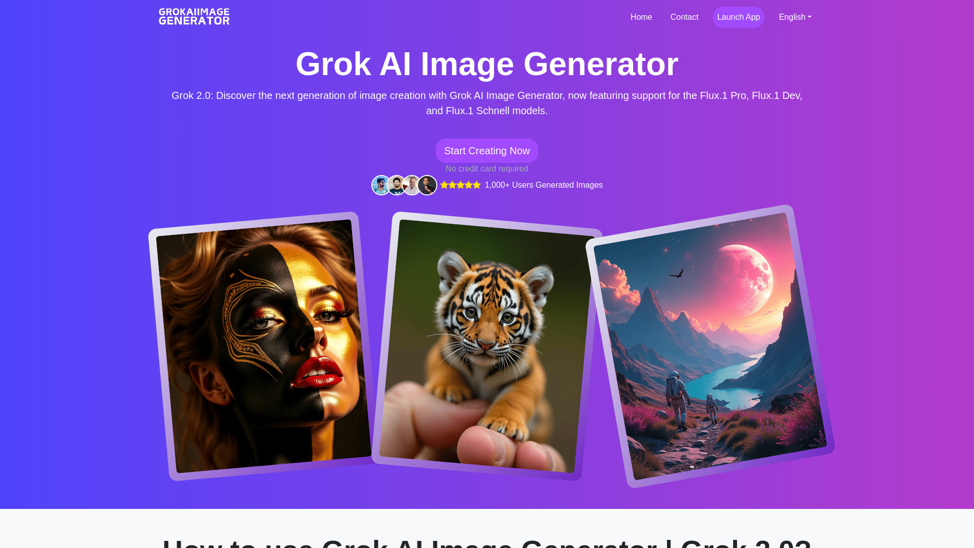 Grok AI Image Generator 2.0网页截图,Grok AI Image Generator 2.0网页快照