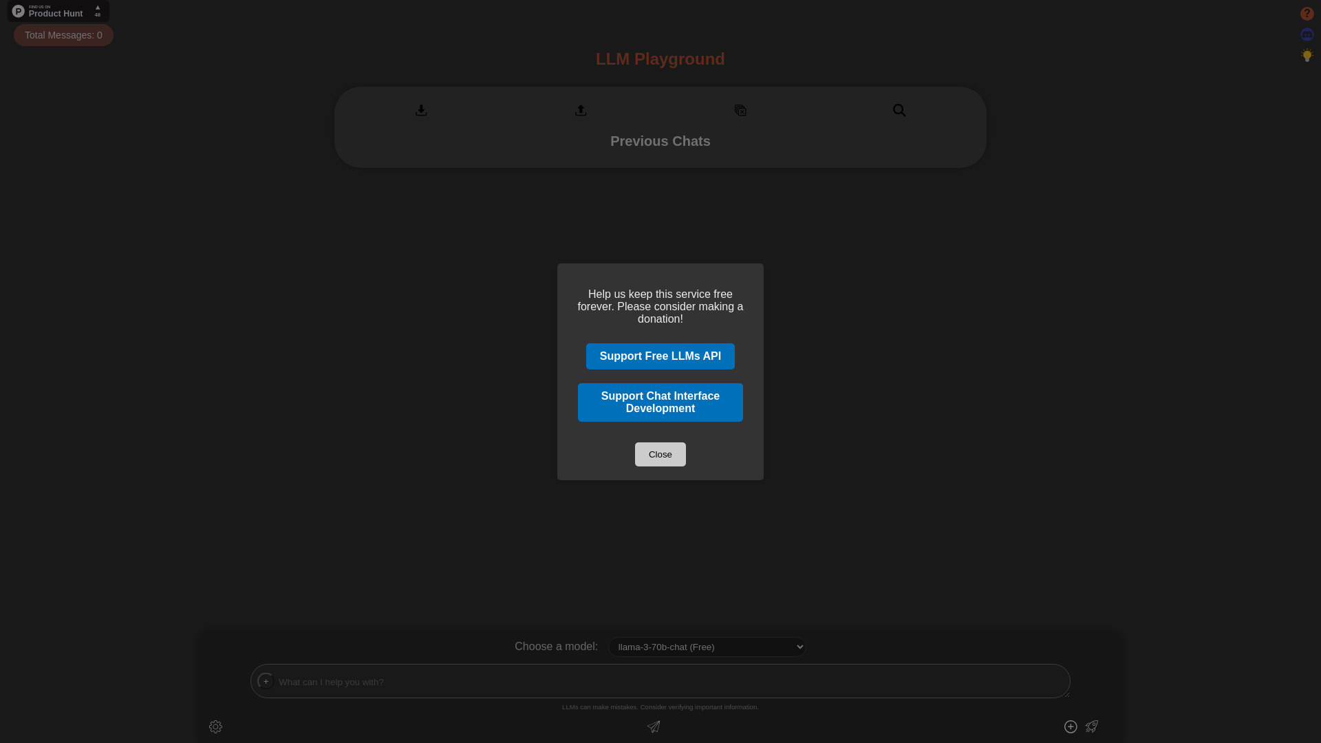 LLM Playground网页截图,LLM Playground网页快照