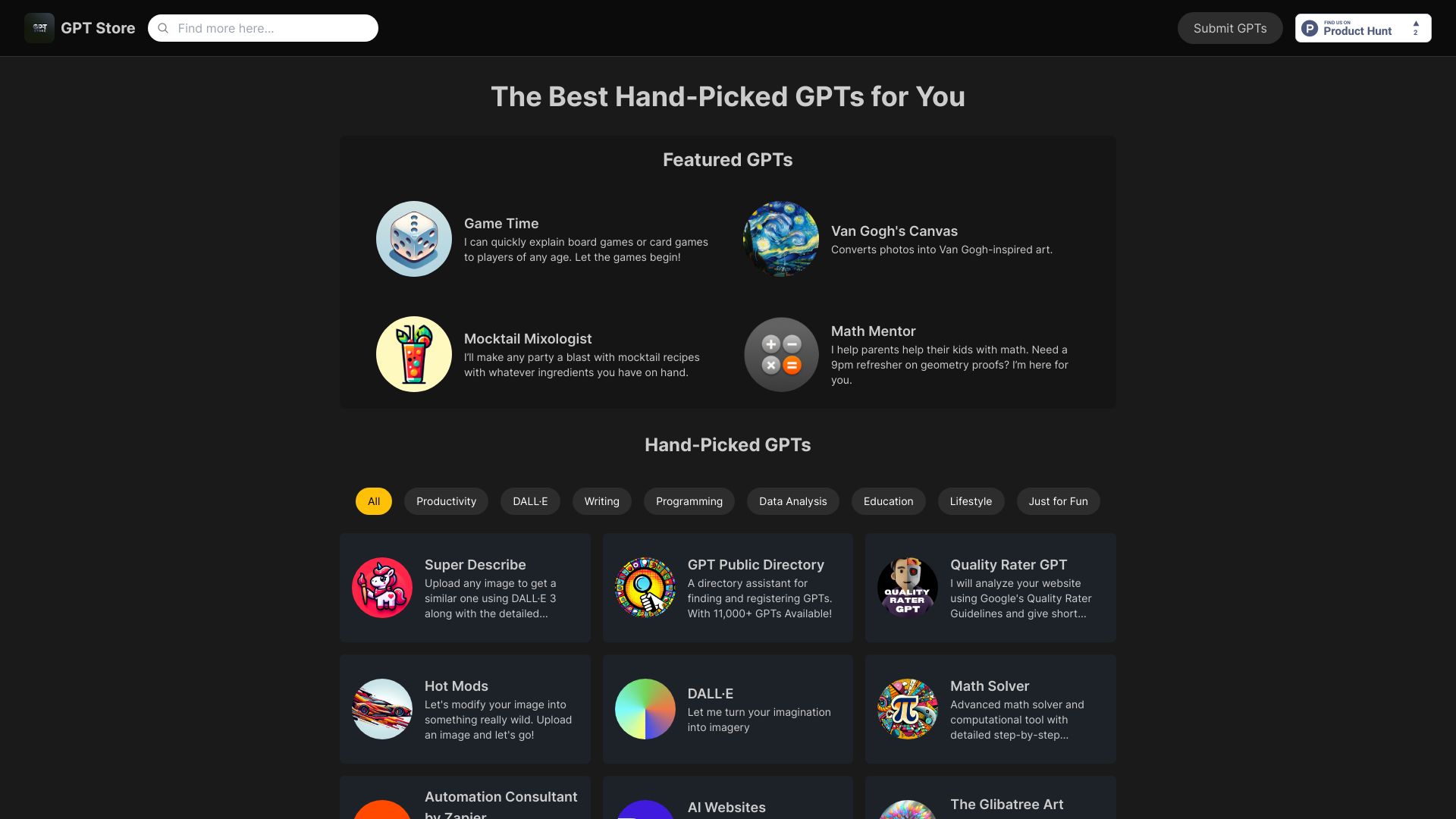 GPT-Store.app网页截图,GPT-Store.app网页快照