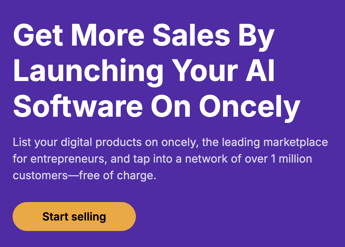 Sell on Oncely网页截图,Sell on Oncely网页快照